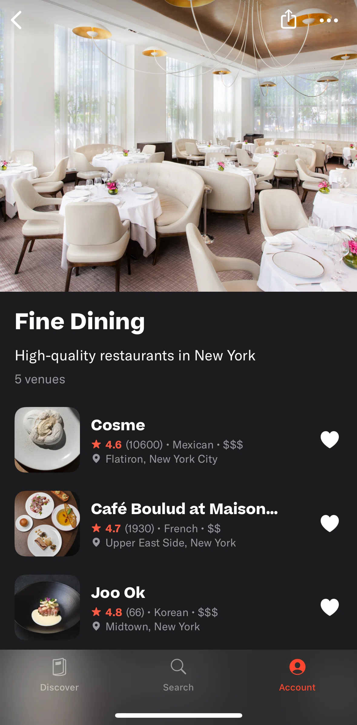 Resy Screen screen in the Editing a list flow
