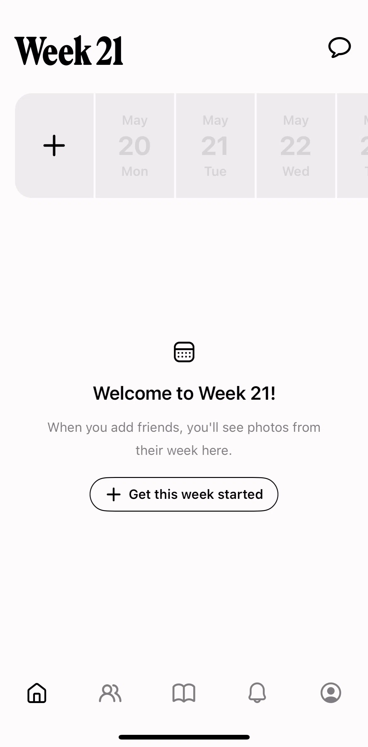 Retro Screen screen in the Adding photos to a week flow