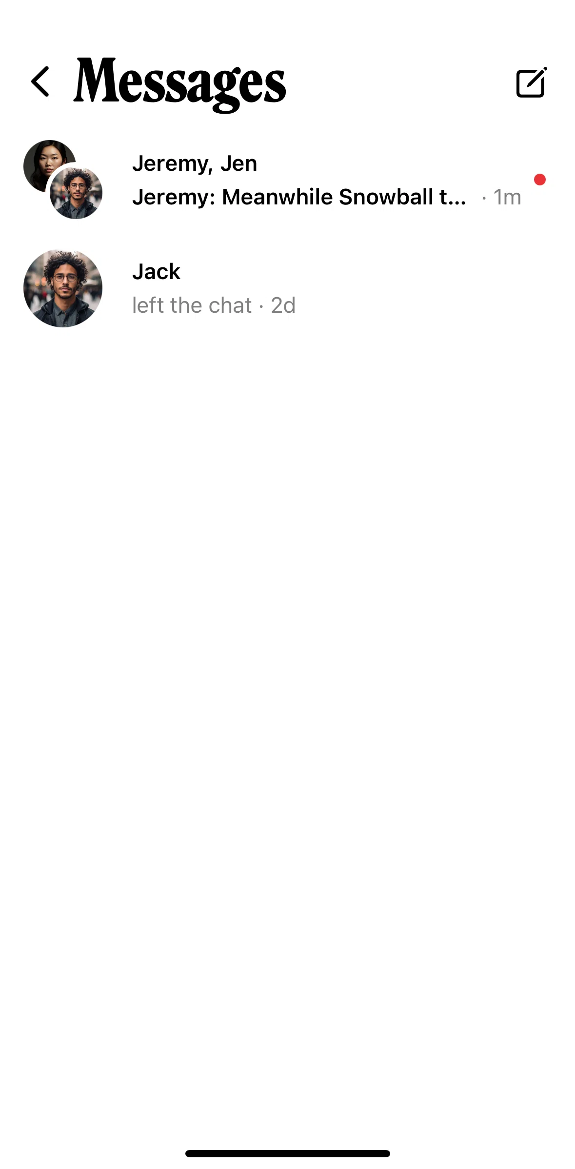 Retro Screen screen in the Chat detail flow