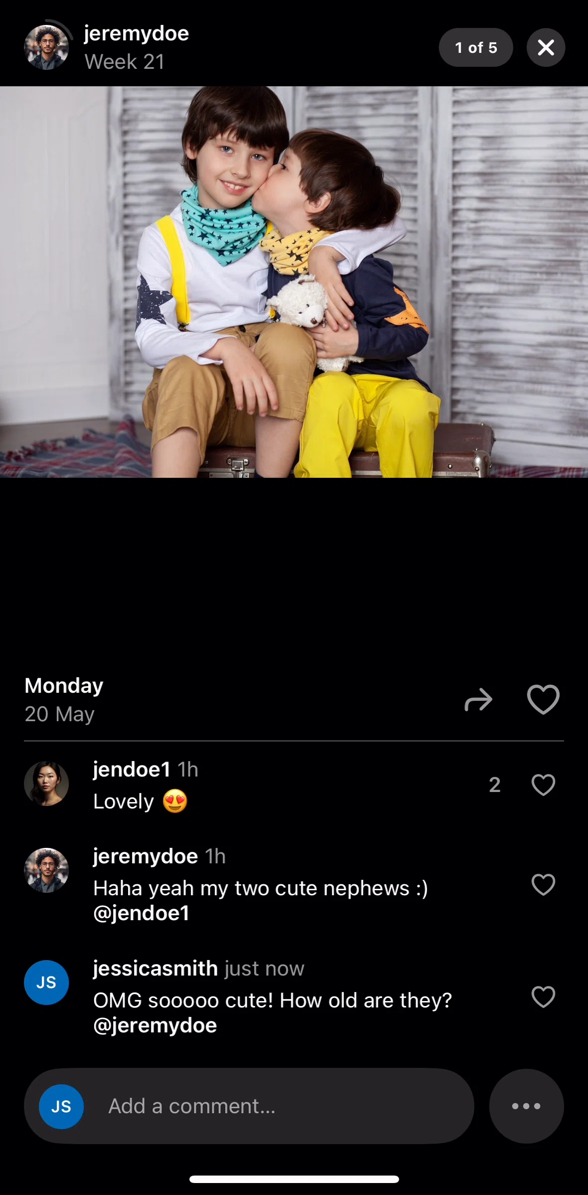 Retro Screen screen in the Deleting a comment flow