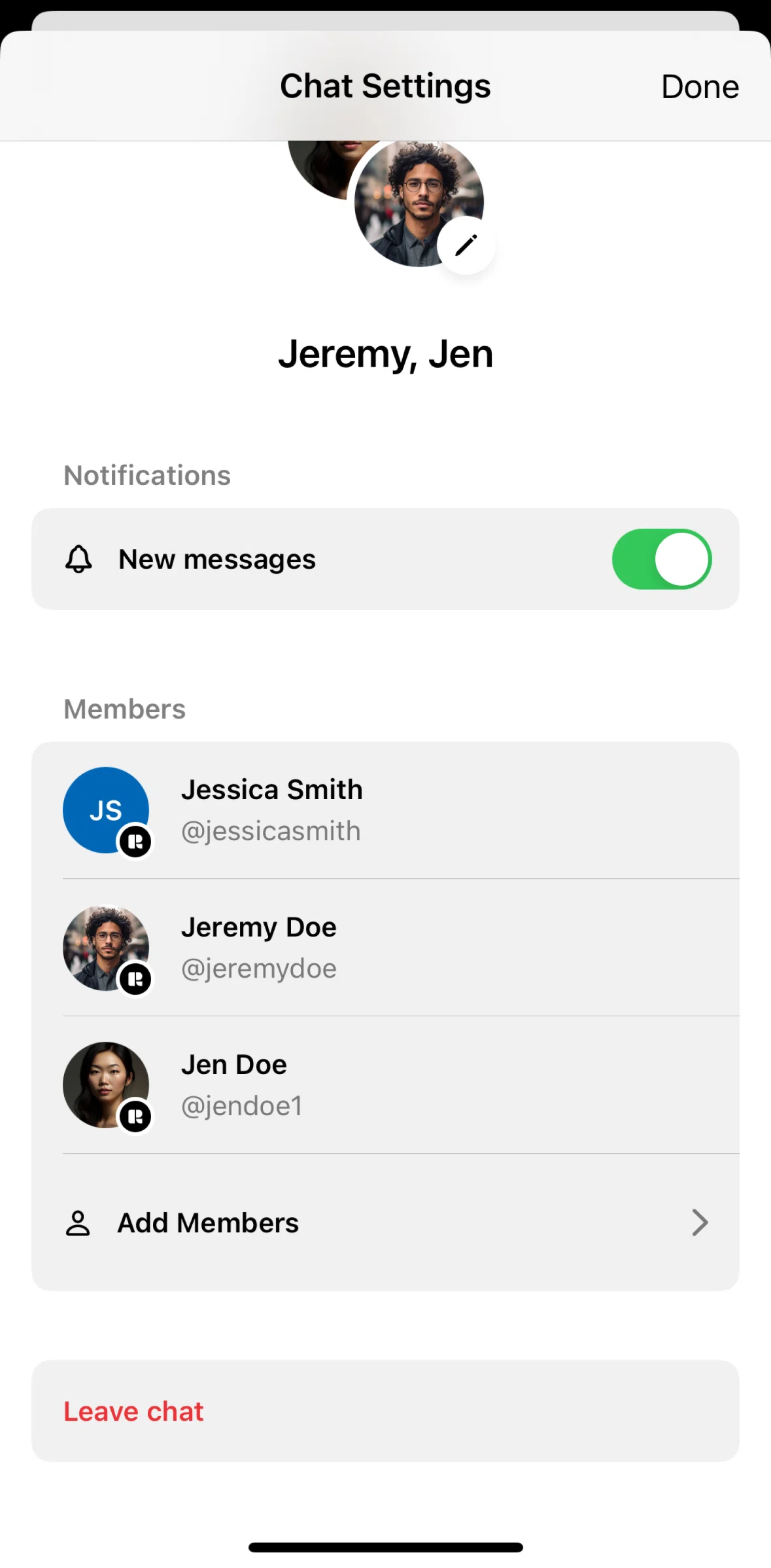 Retro Screen screen in the Leaving a chat flow