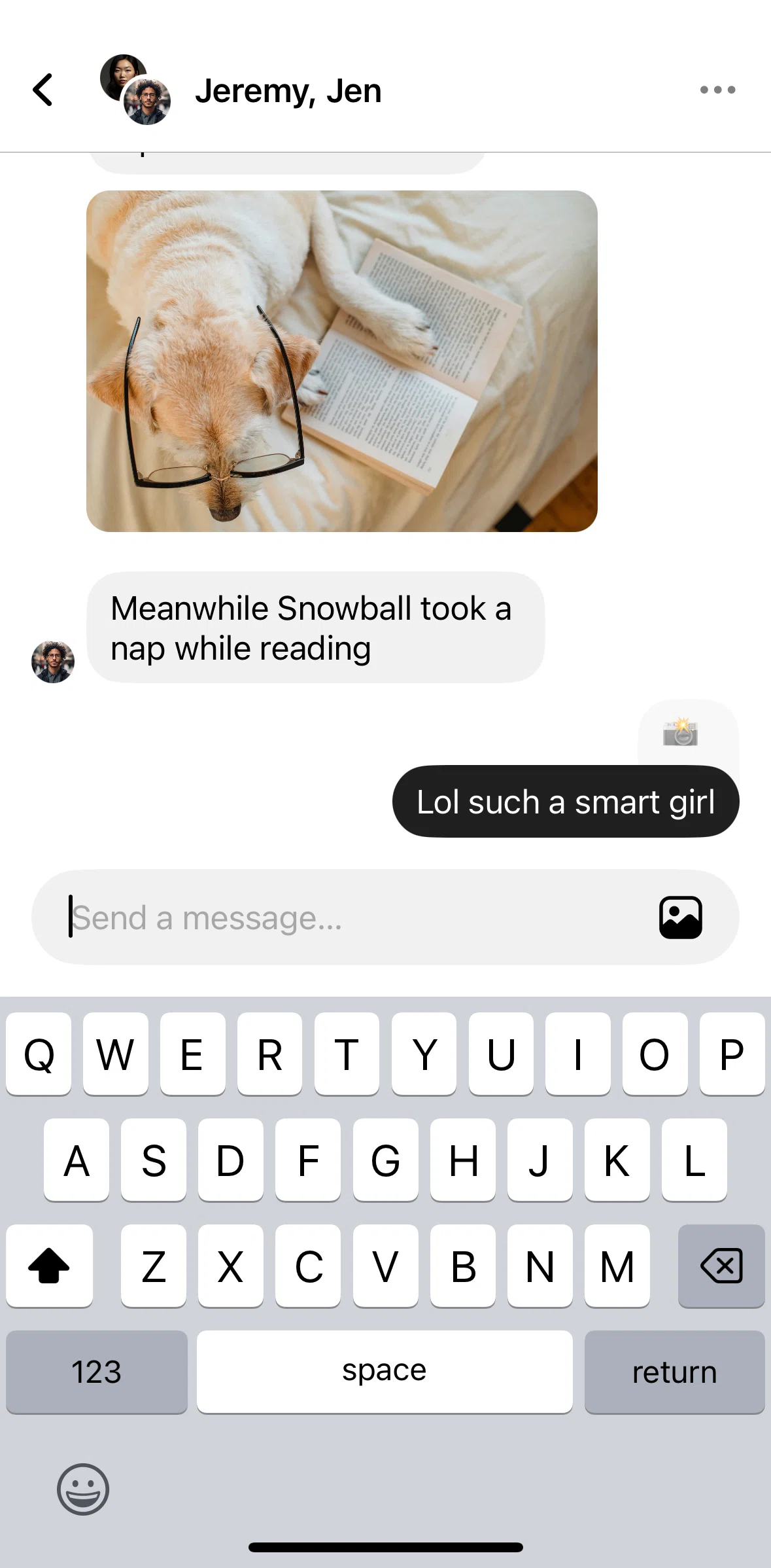 Retro Screen screen in the Replying to a message flow