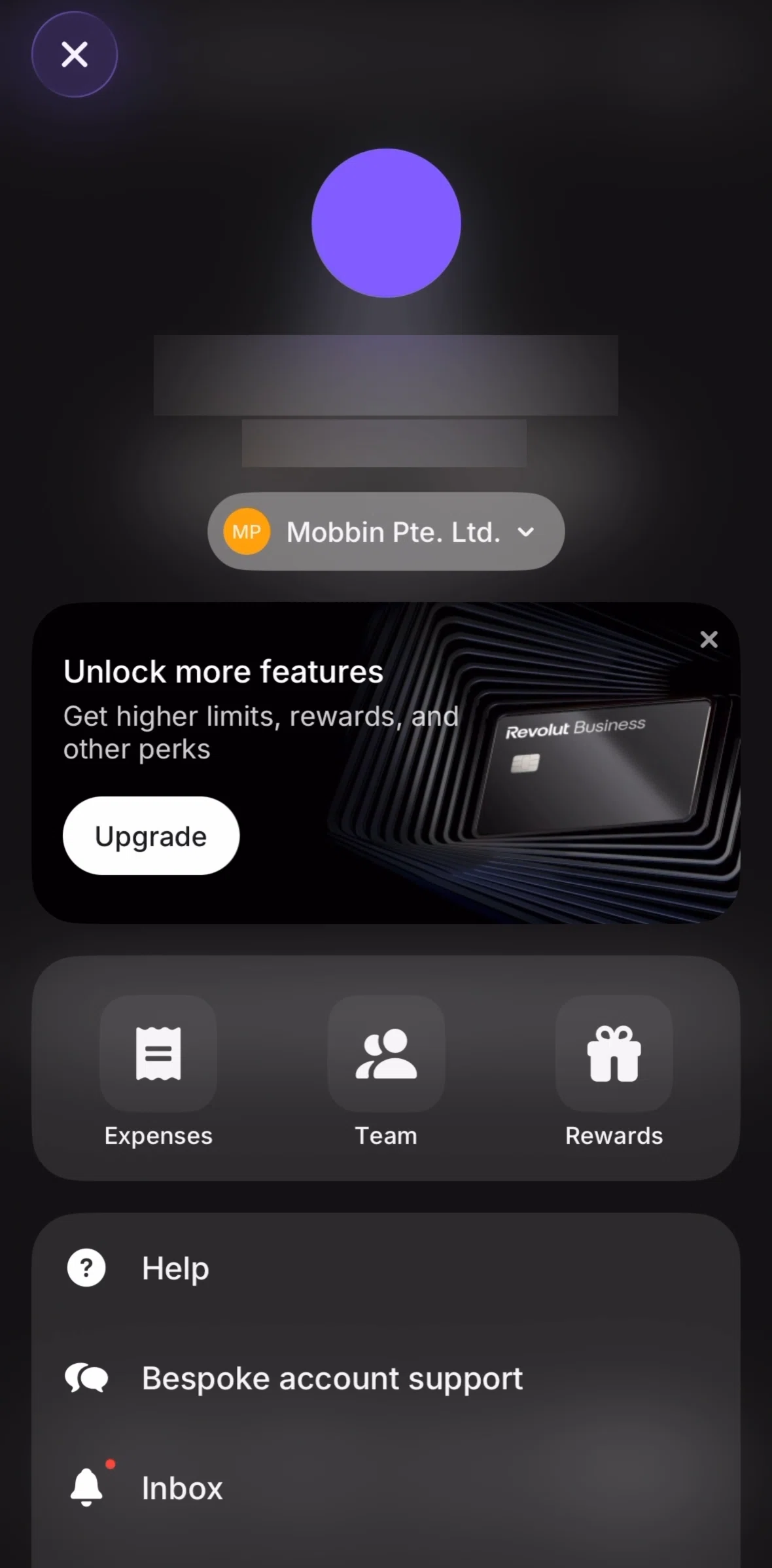 Revolut Business Screen screen in the Add an account flow