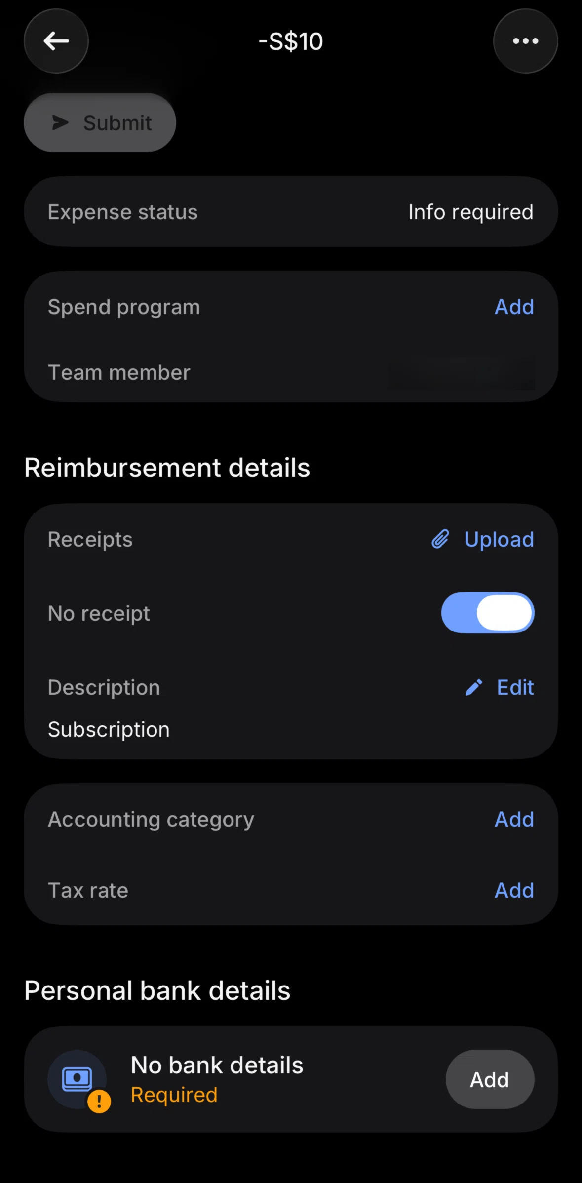 Revolut Business Screen screen in the Adding a bank detail flow