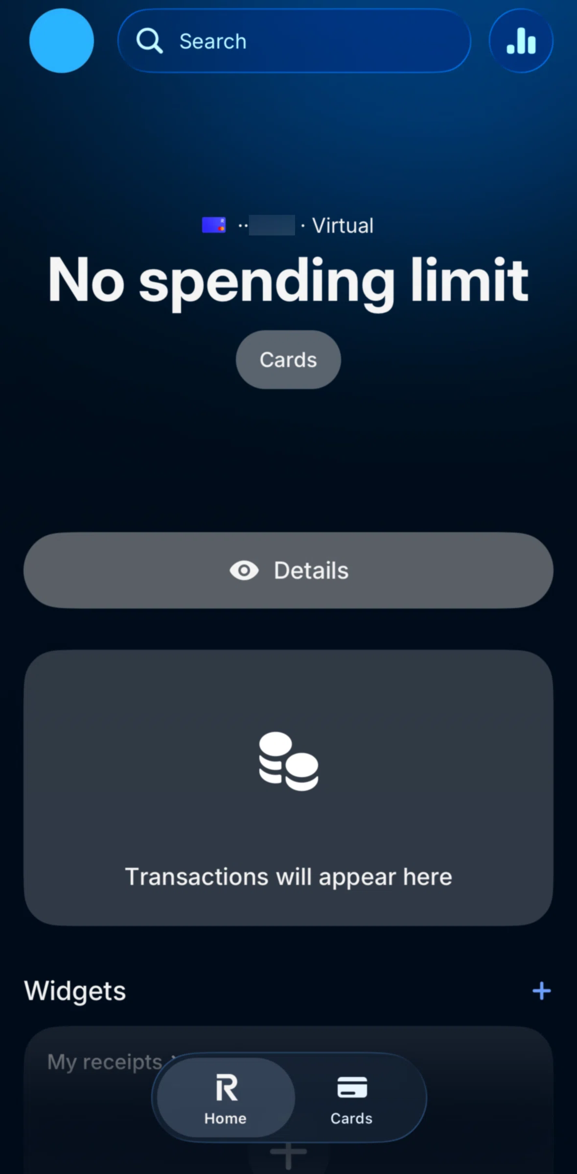 Revolut Business Screen screen in the Cards (member only) flow