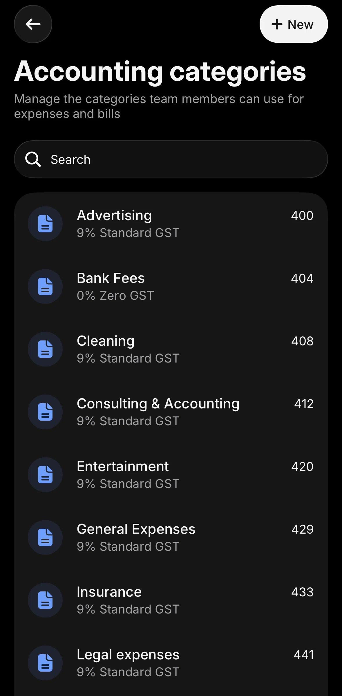 Revolut Business Screen screen in the Category detail flow