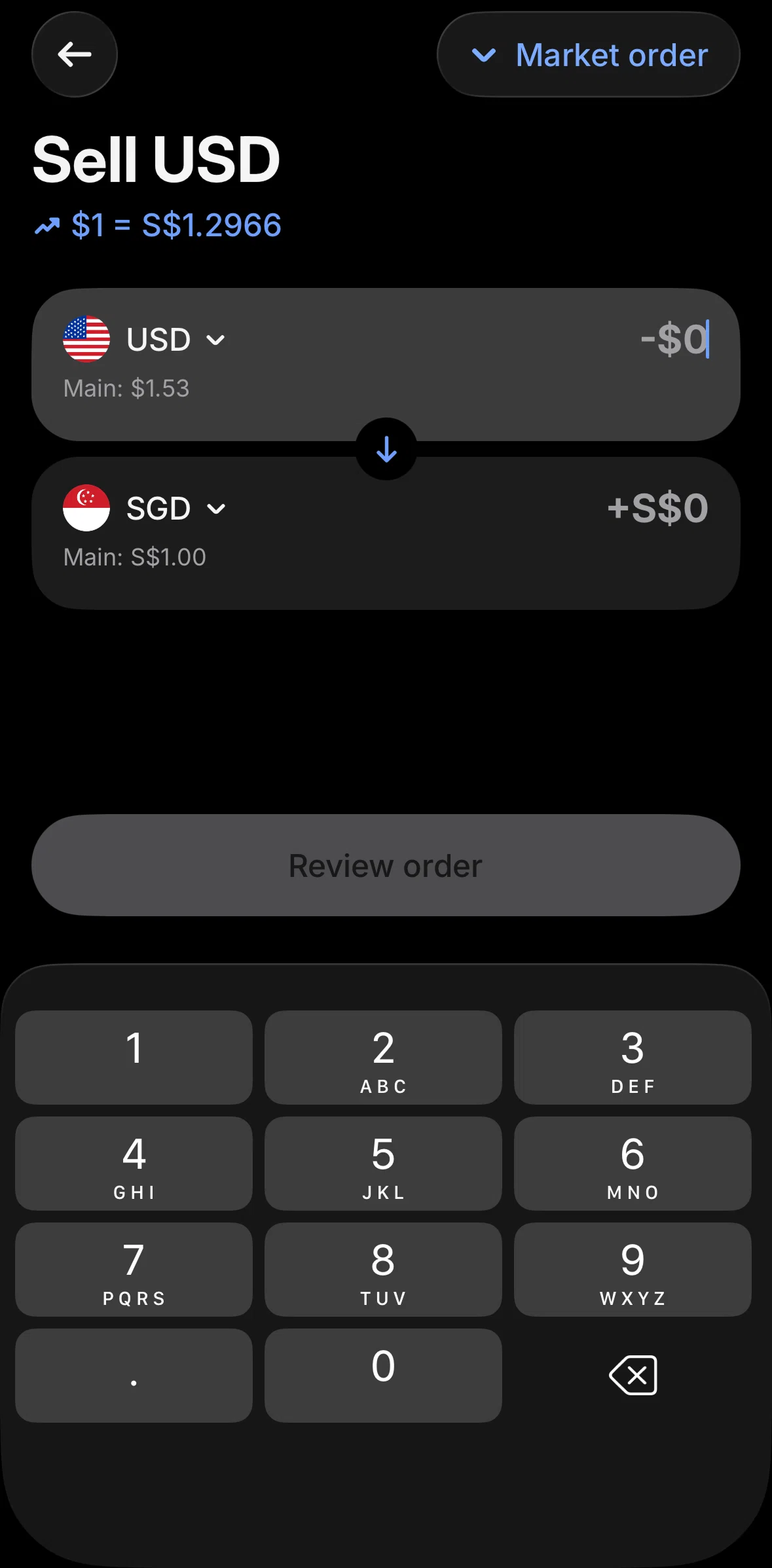 Revolut Business Screen screen in the Creating a stop order flow