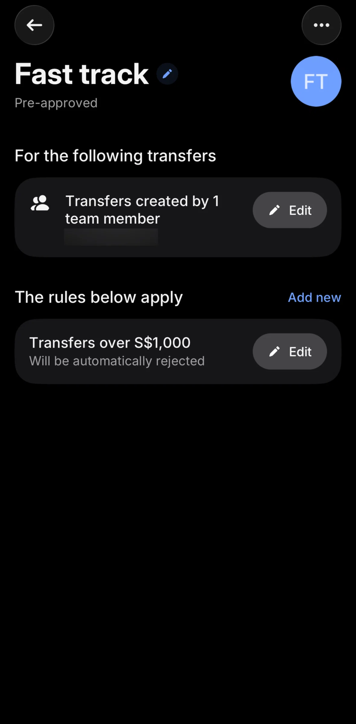 Revolut Business Screen screen in the Deleting an approval process flow