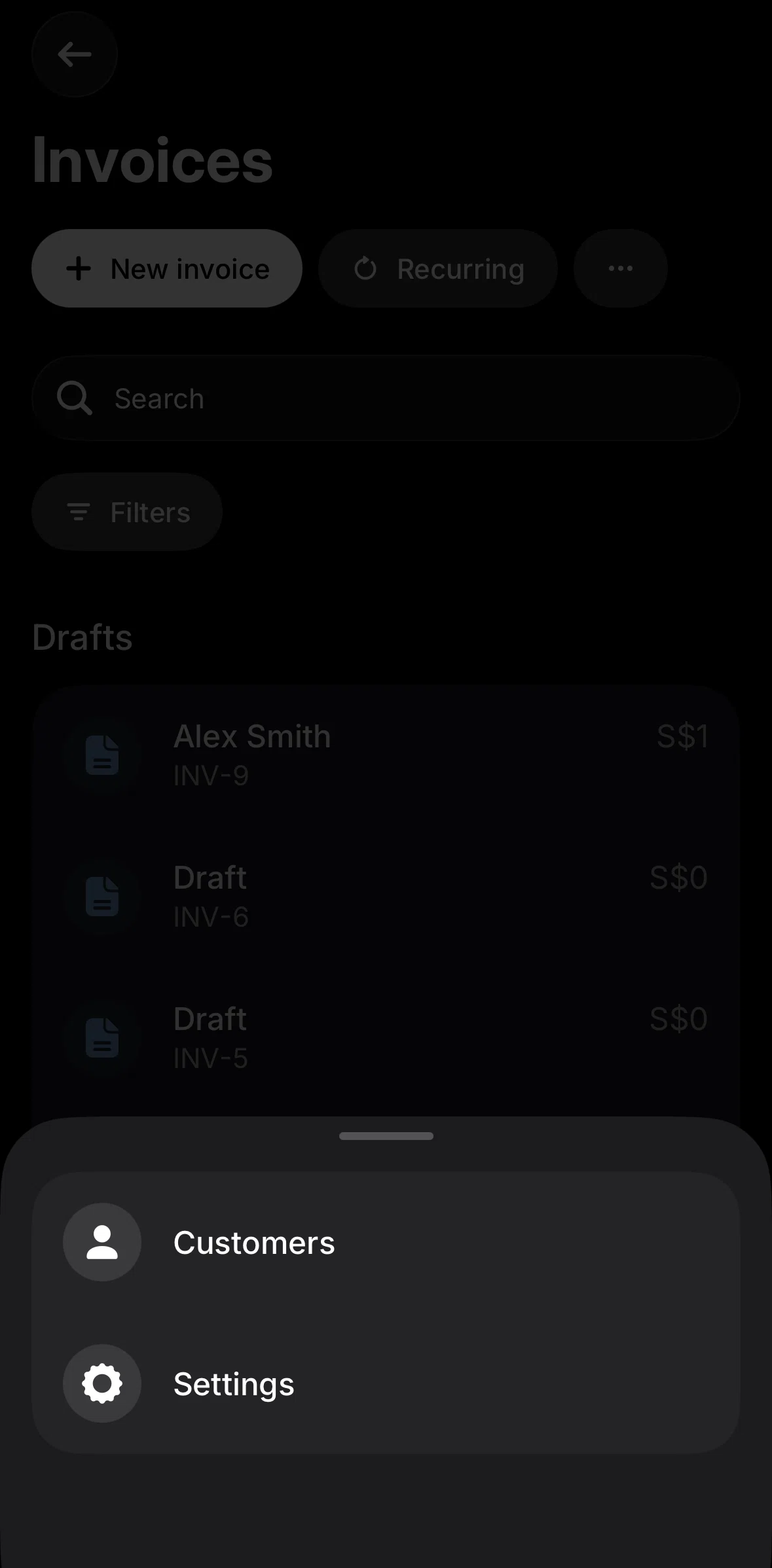 Revolut Business Screen screen in the Invoice settings flow