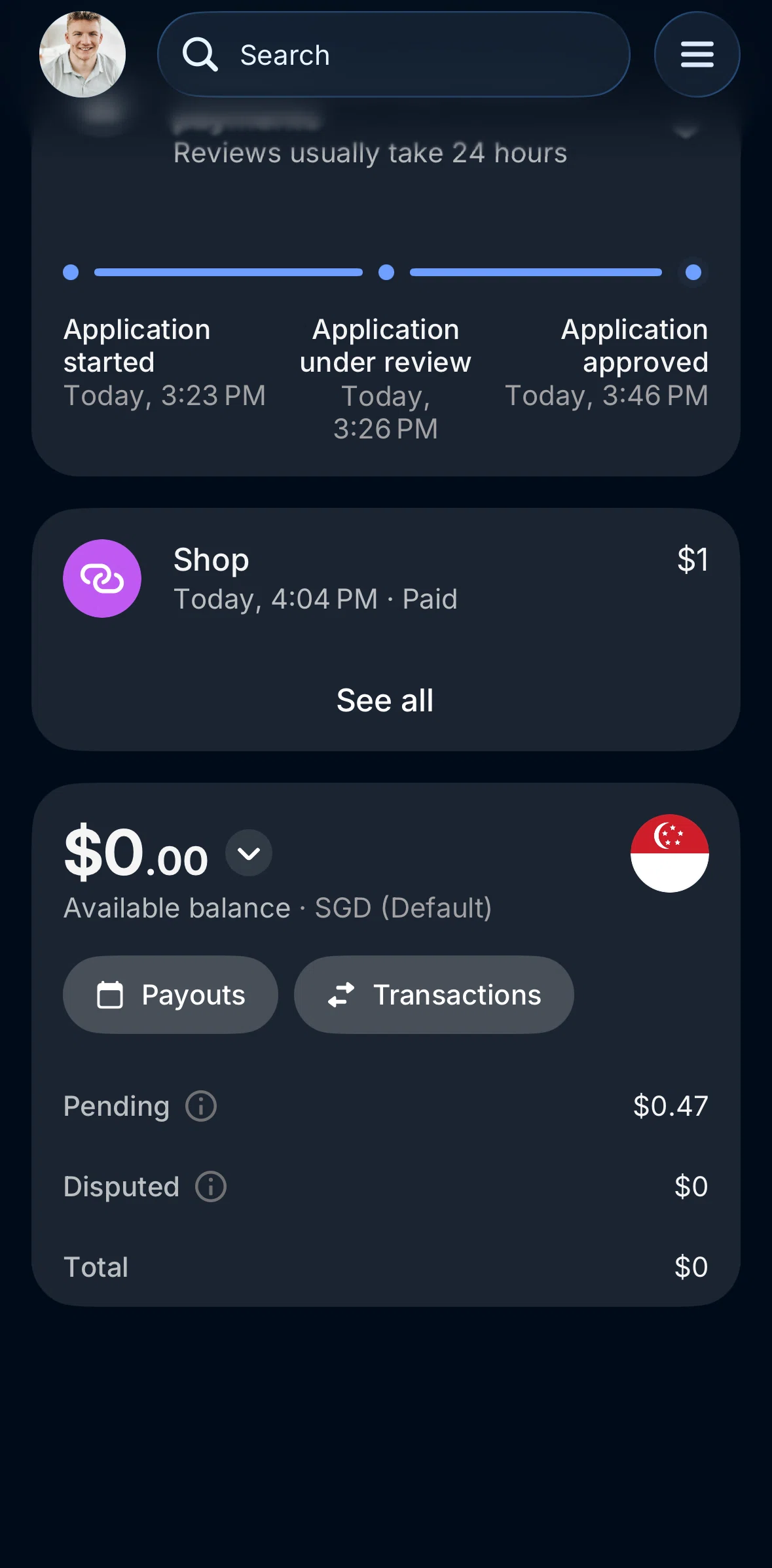 Revolut Business Screen screen in the Payment terms flow