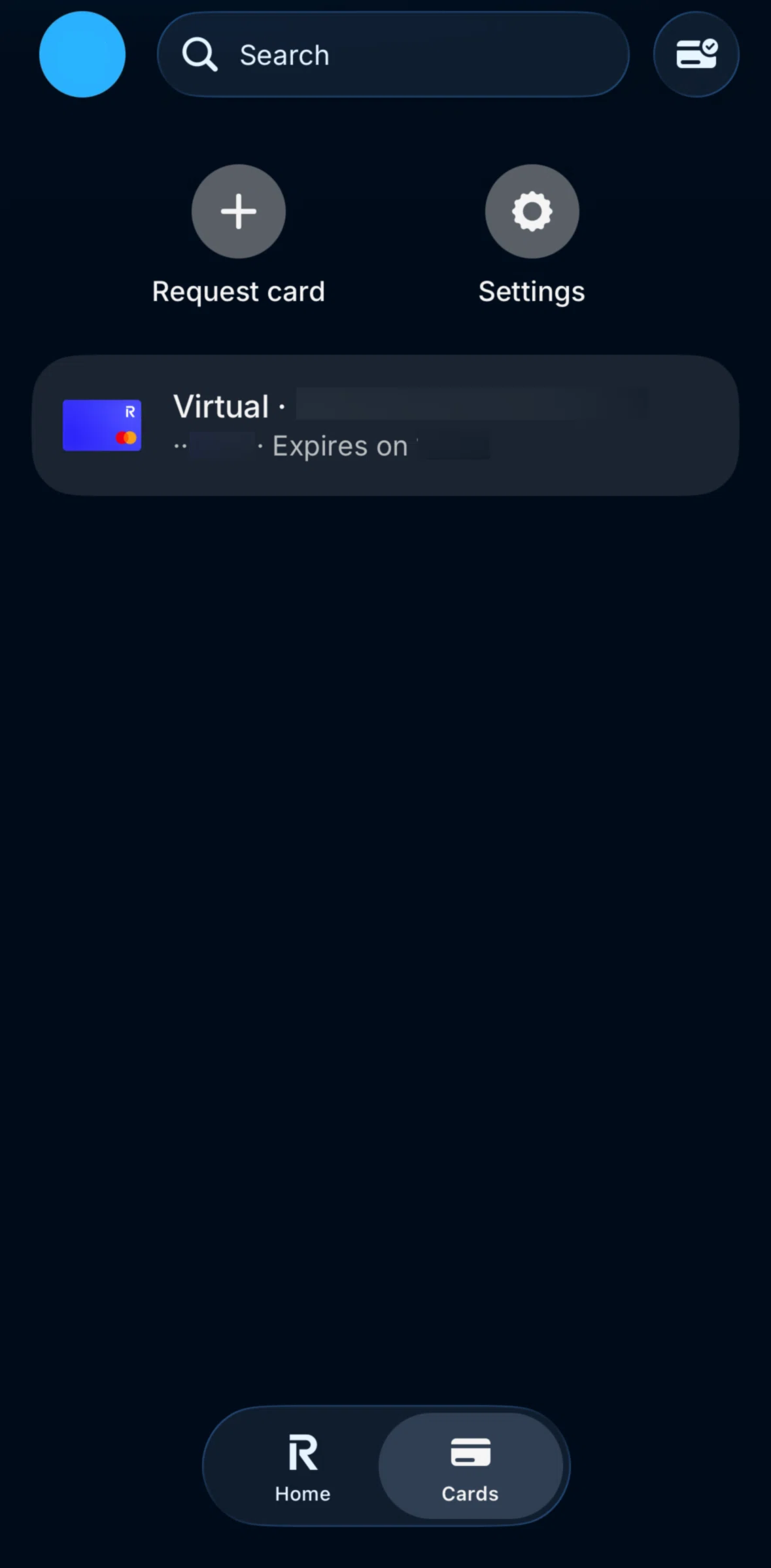 Revolut Business Screen screen in the Requesting a card flow