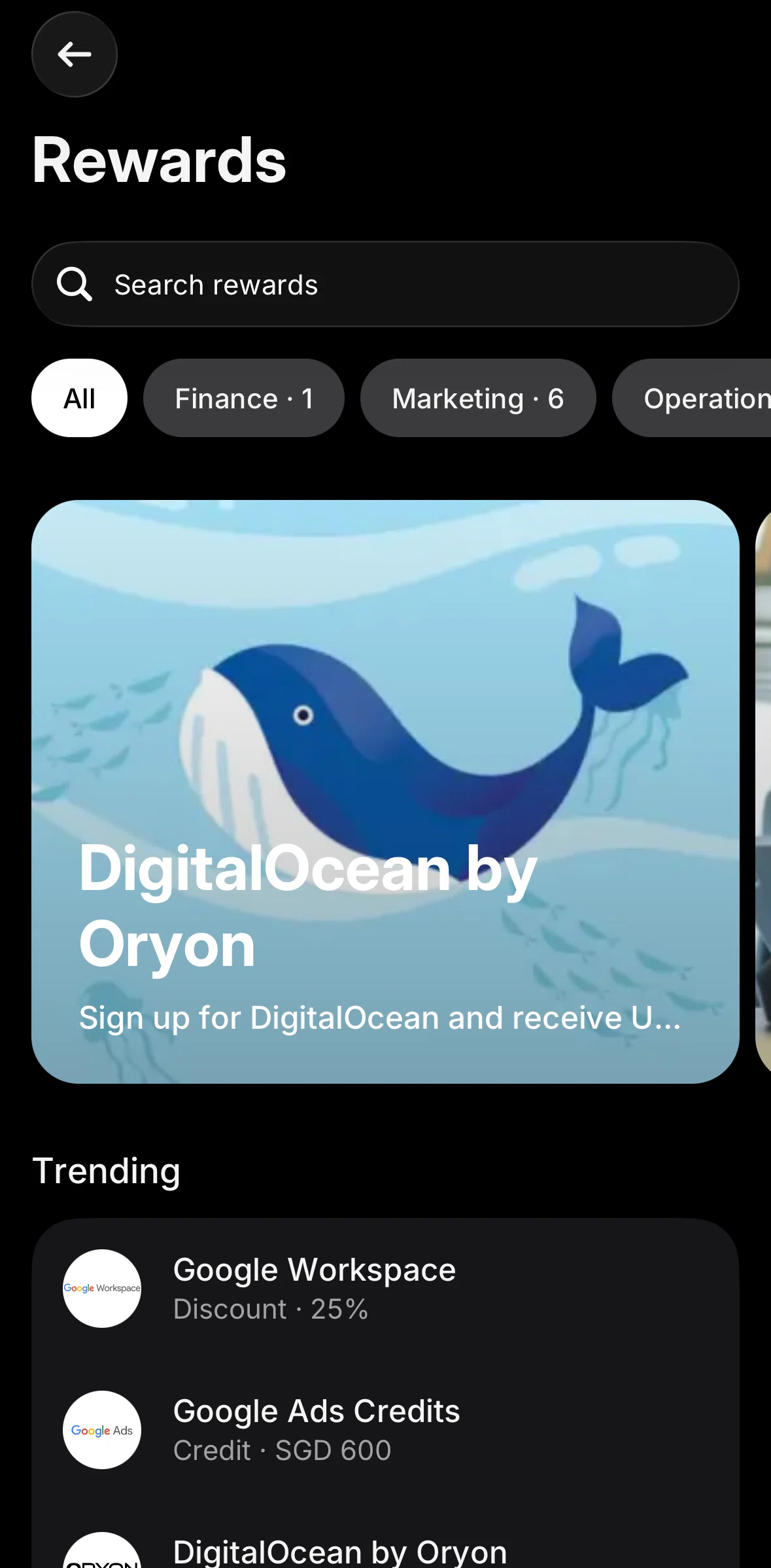 Revolut Business Screen screen in the Reward detail flow