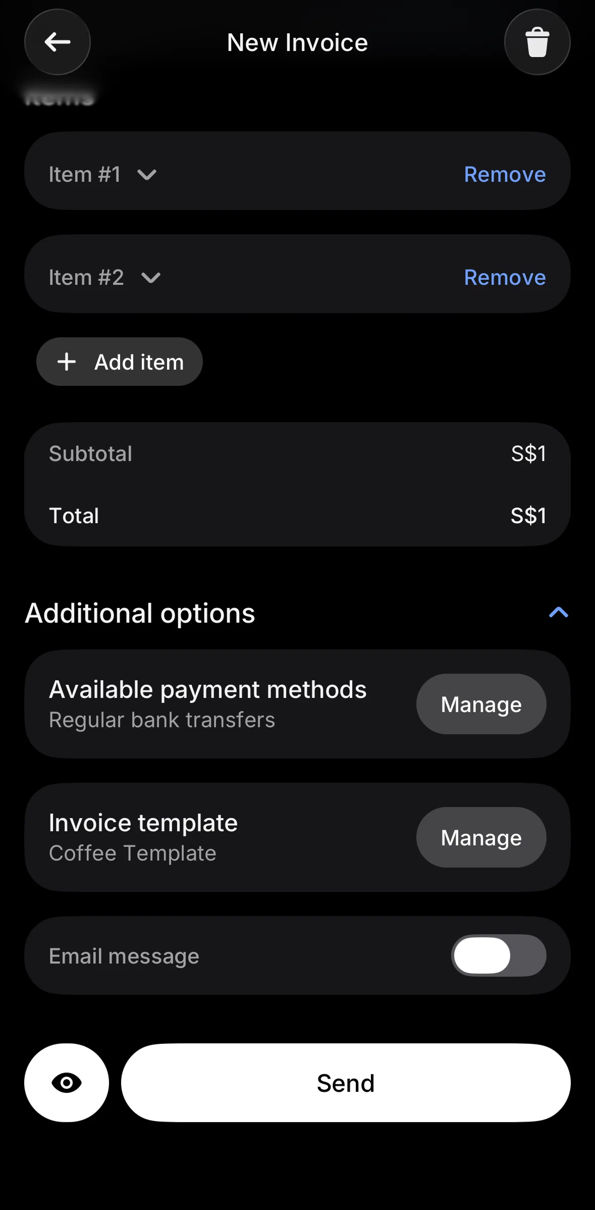 Revolut Business Screen screen in the Selecting a template flow