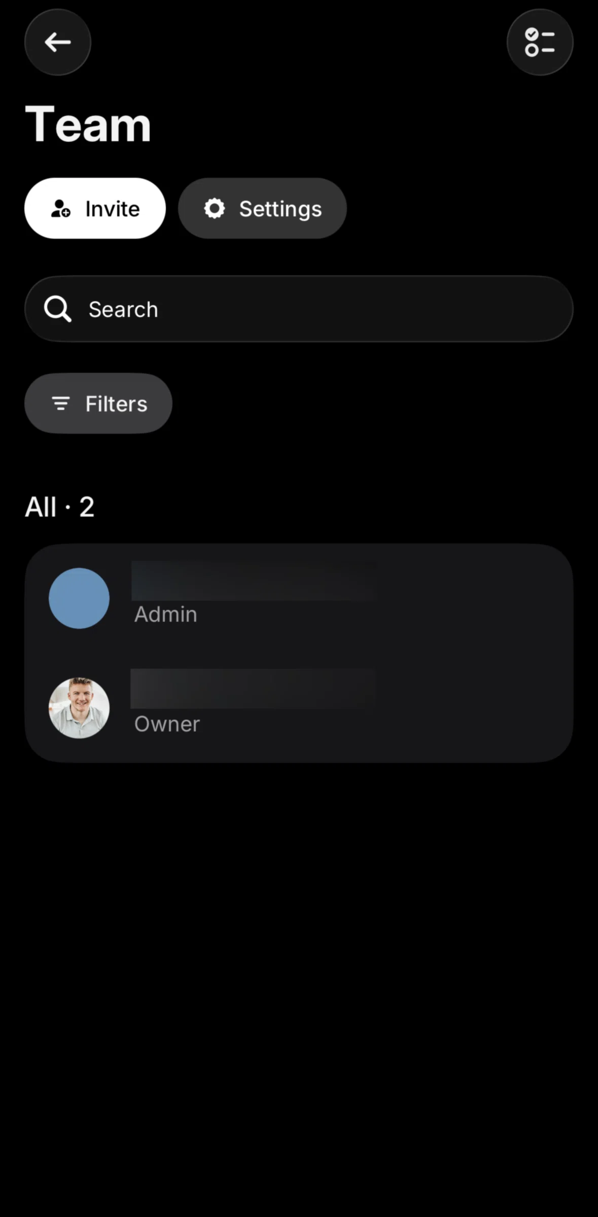 Revolut Business Screen screen in the Team settings flow