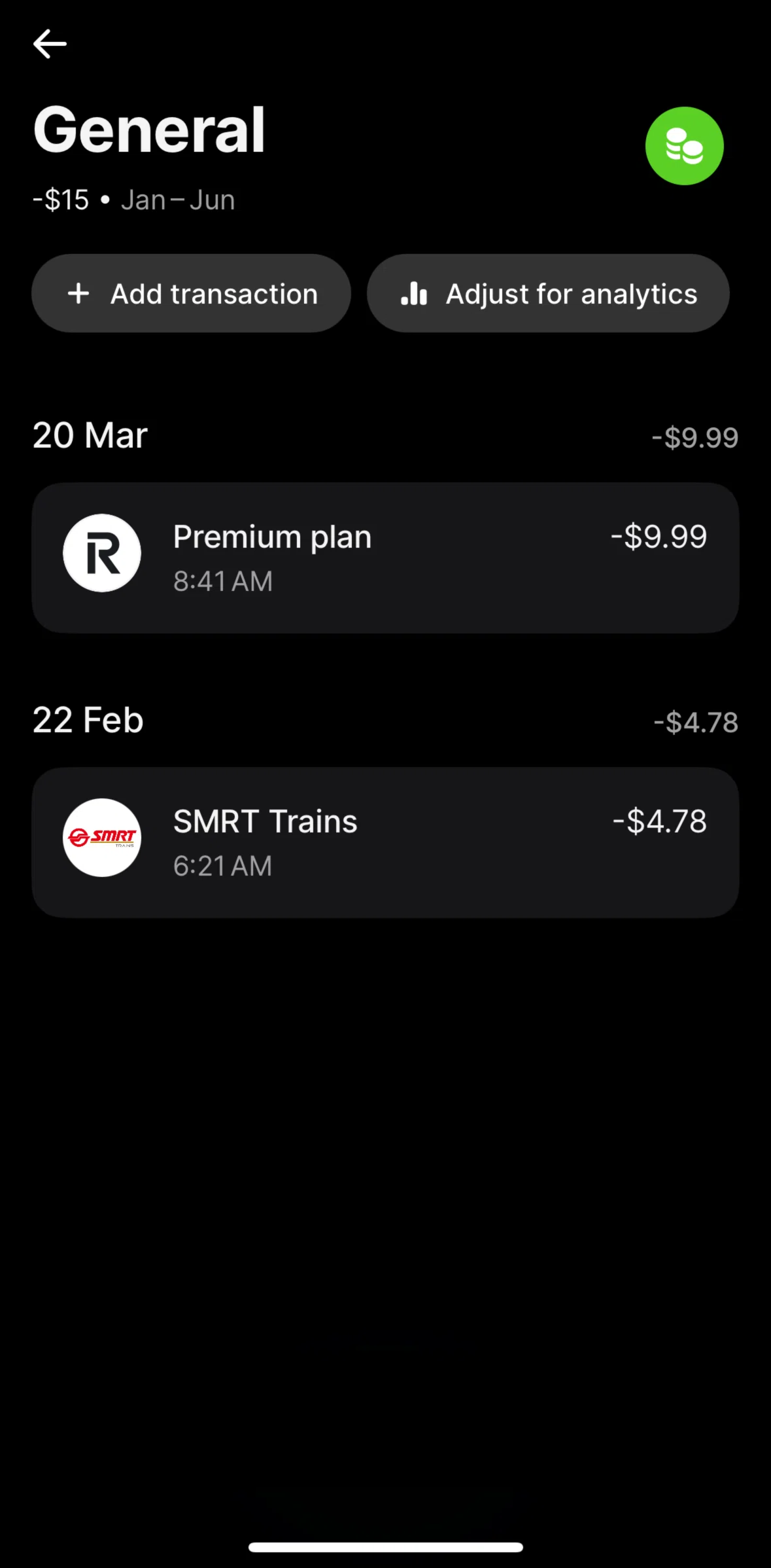 Revolut Screen screen in the Adjusting a transaction flow