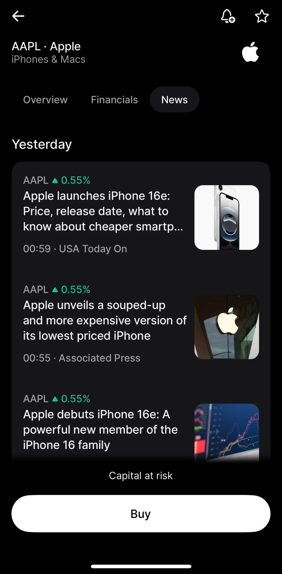 Revolut Screen screen in the Article detail flow