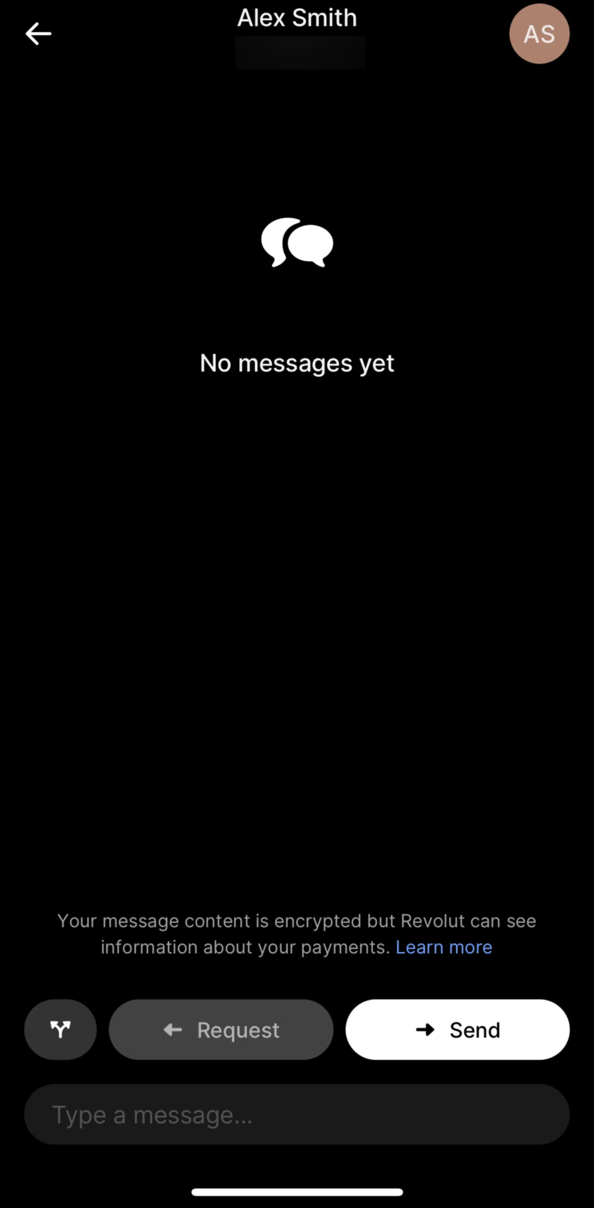 Revolut Screen screen in the Chat detail flow