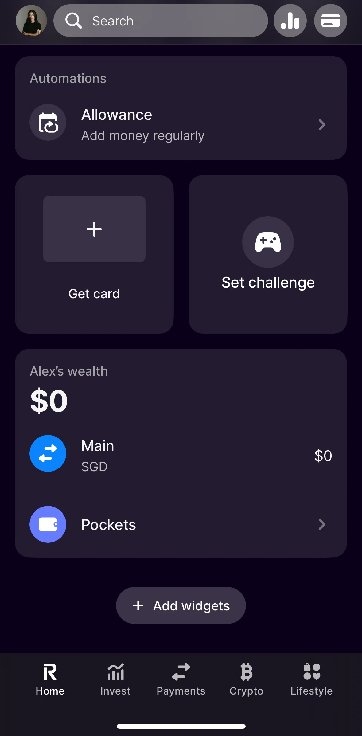 Revolut Screen screen in the Creating a challenge flow
