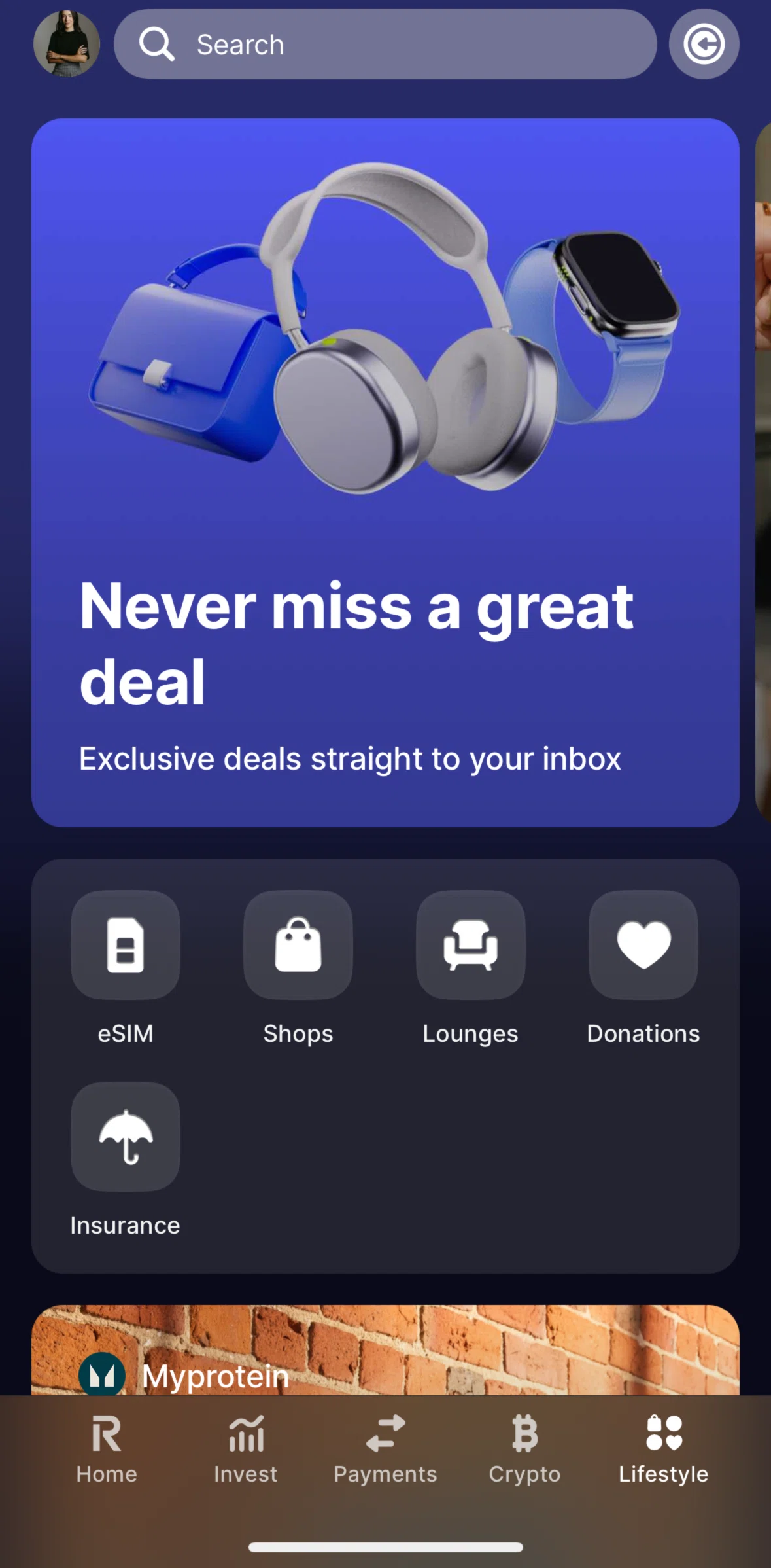 Revolut Screen screen in the eSIM flow