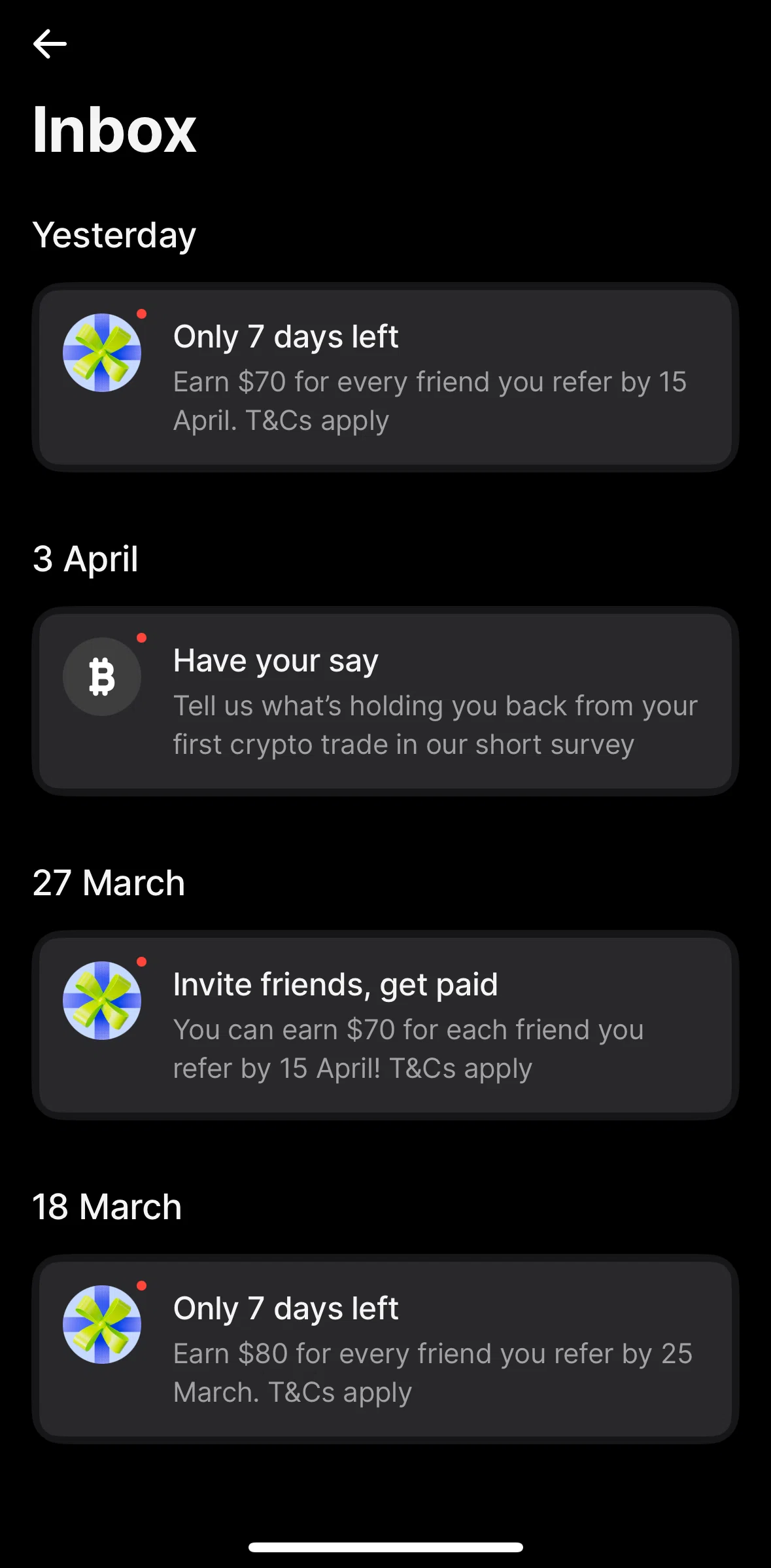 Revolut Screen screen in the Giving feedback flow