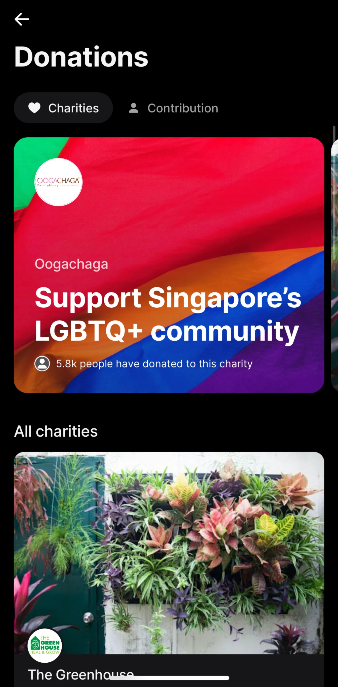 Revolut Screen screen in the Making a donation flow