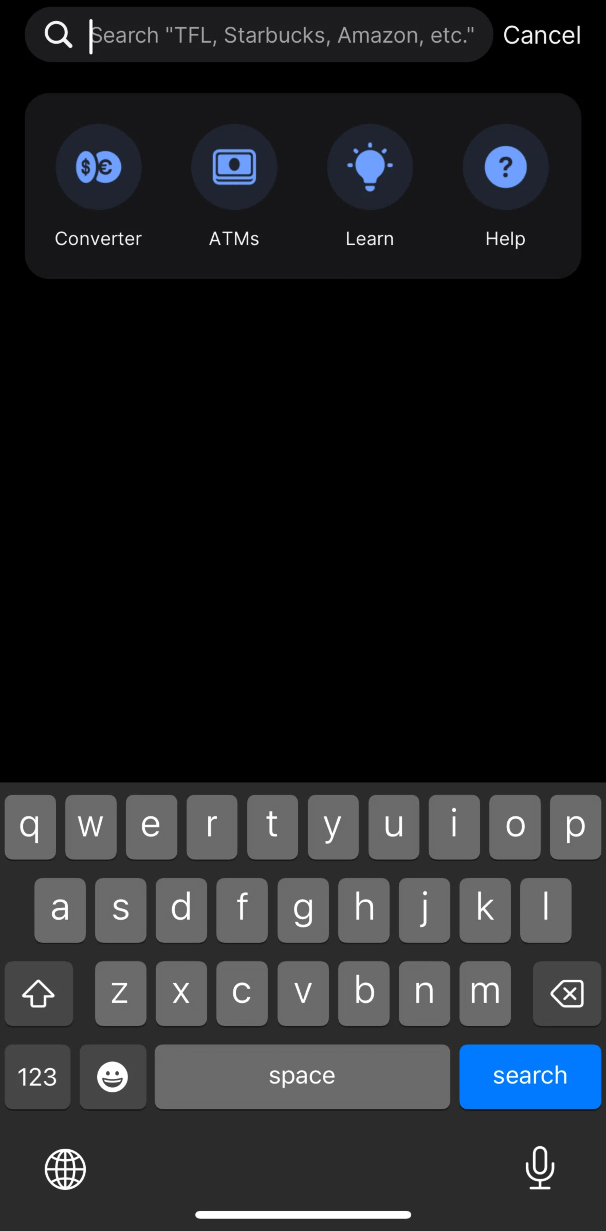 Revolut Screen screen in the Searching ATMs nearby flow