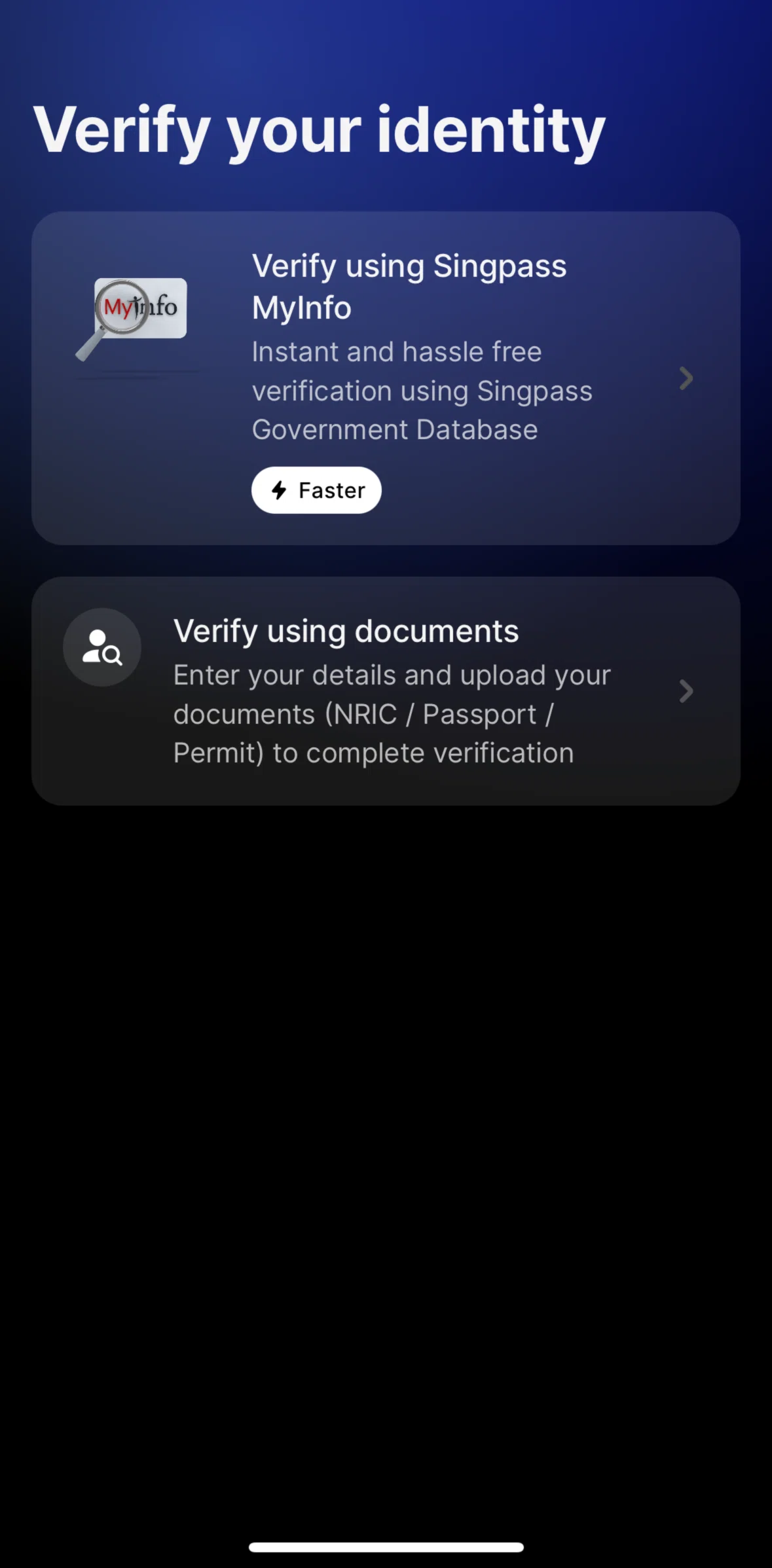 Revolut Screen screen in the Verifying identity flow