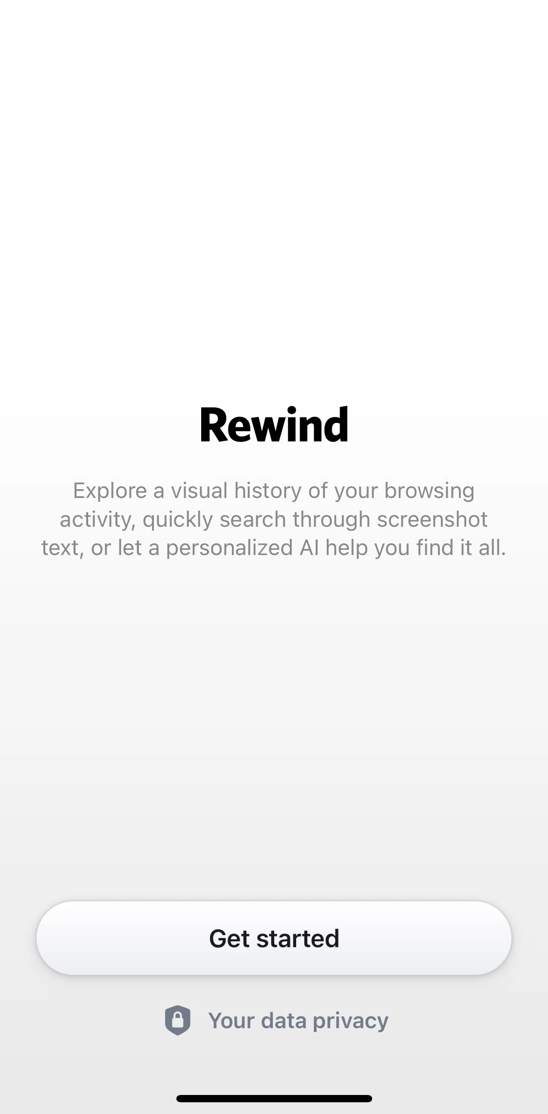 Rewind Screen screen in the Onboarding flow