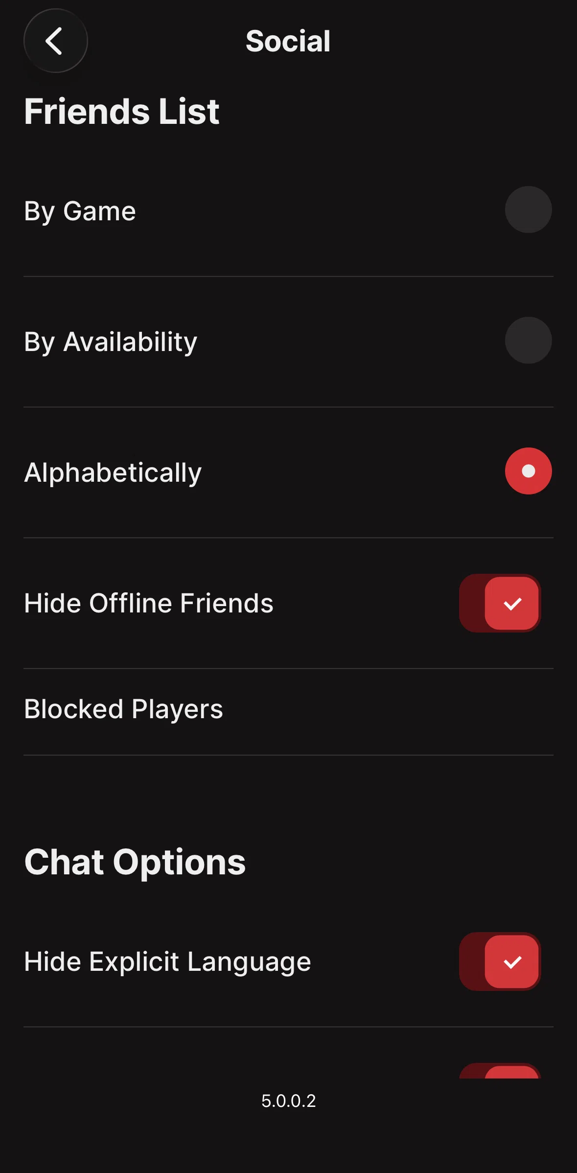 Riot Mobile Screen screen in the Blocked players flow