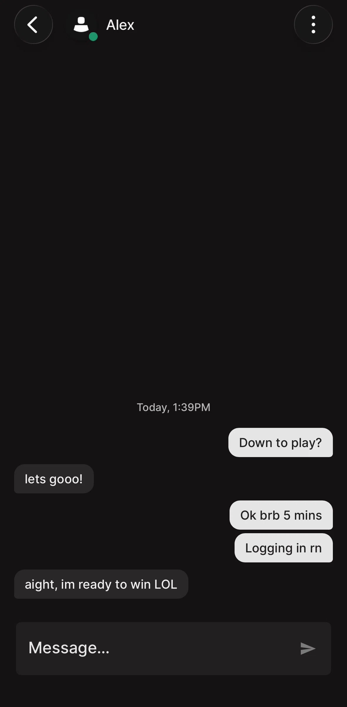 Riot Mobile Screen screen in the Deleting chat history flow