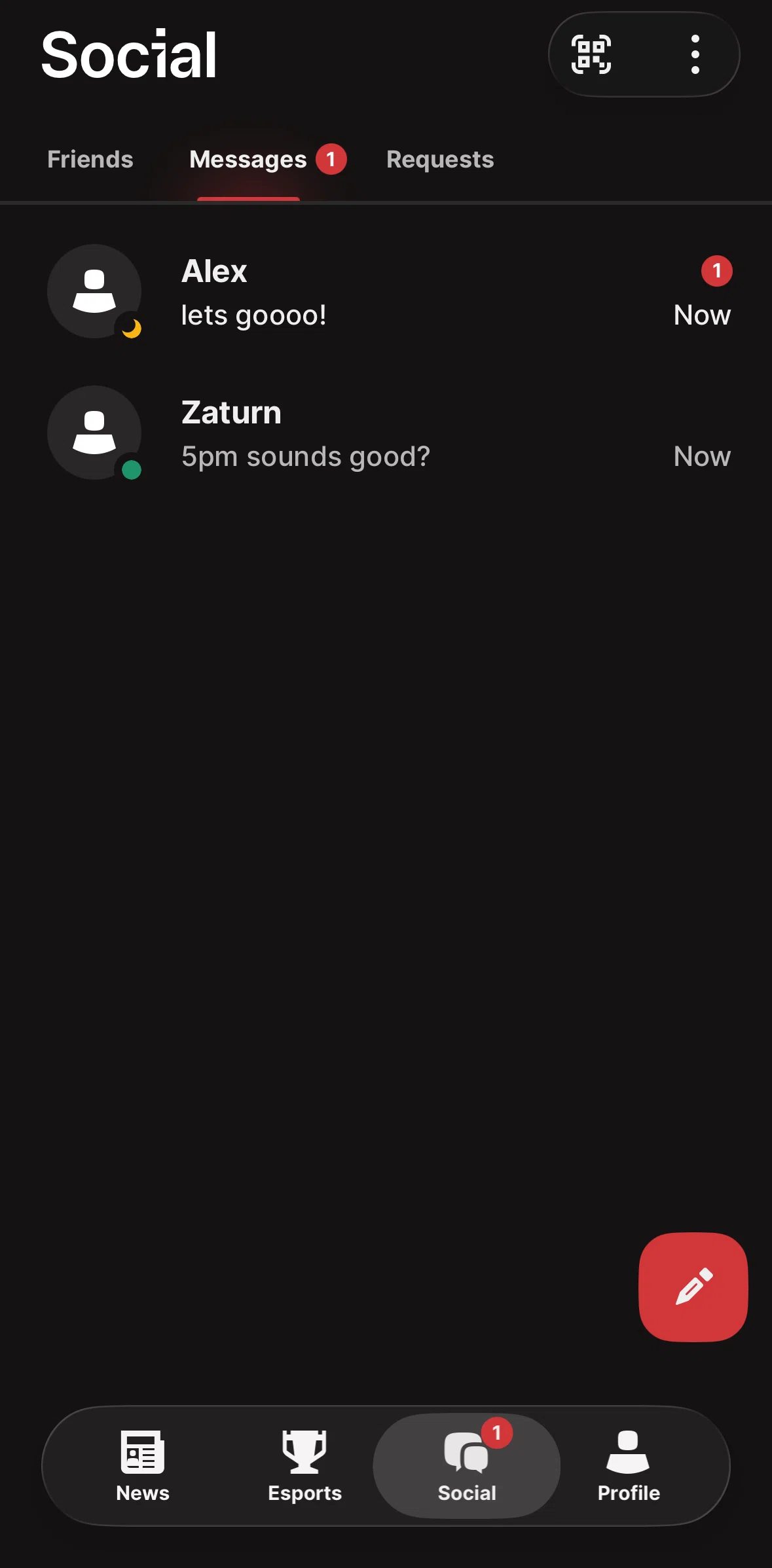 Riot Mobile Screen screen in the Sending a message flow