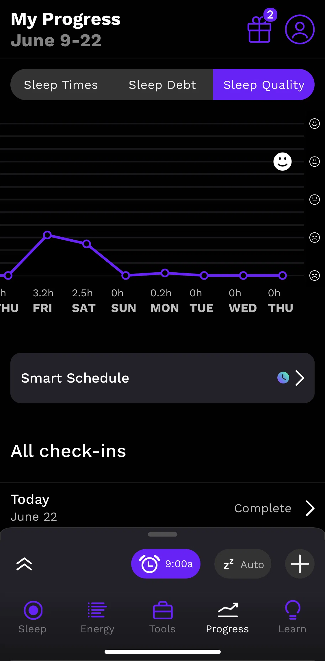 Rise Screen screen in the Sleep quality flow