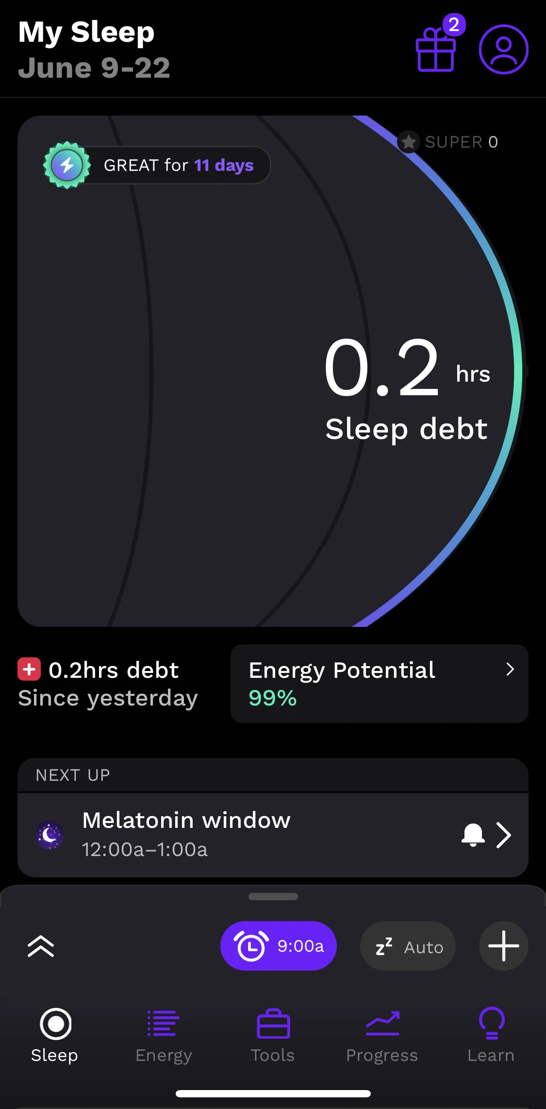 Rise Screen screen in the Sleep flow