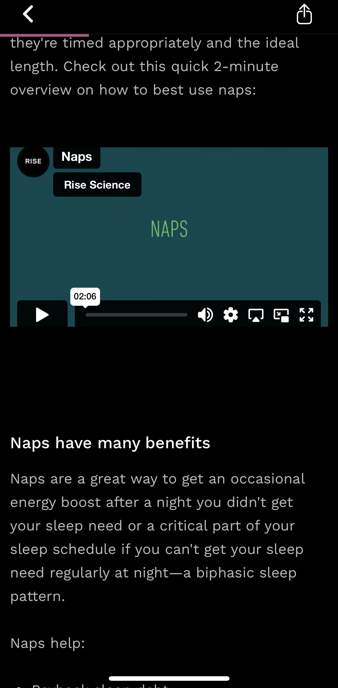 Rise Screen screen in the Video flow
