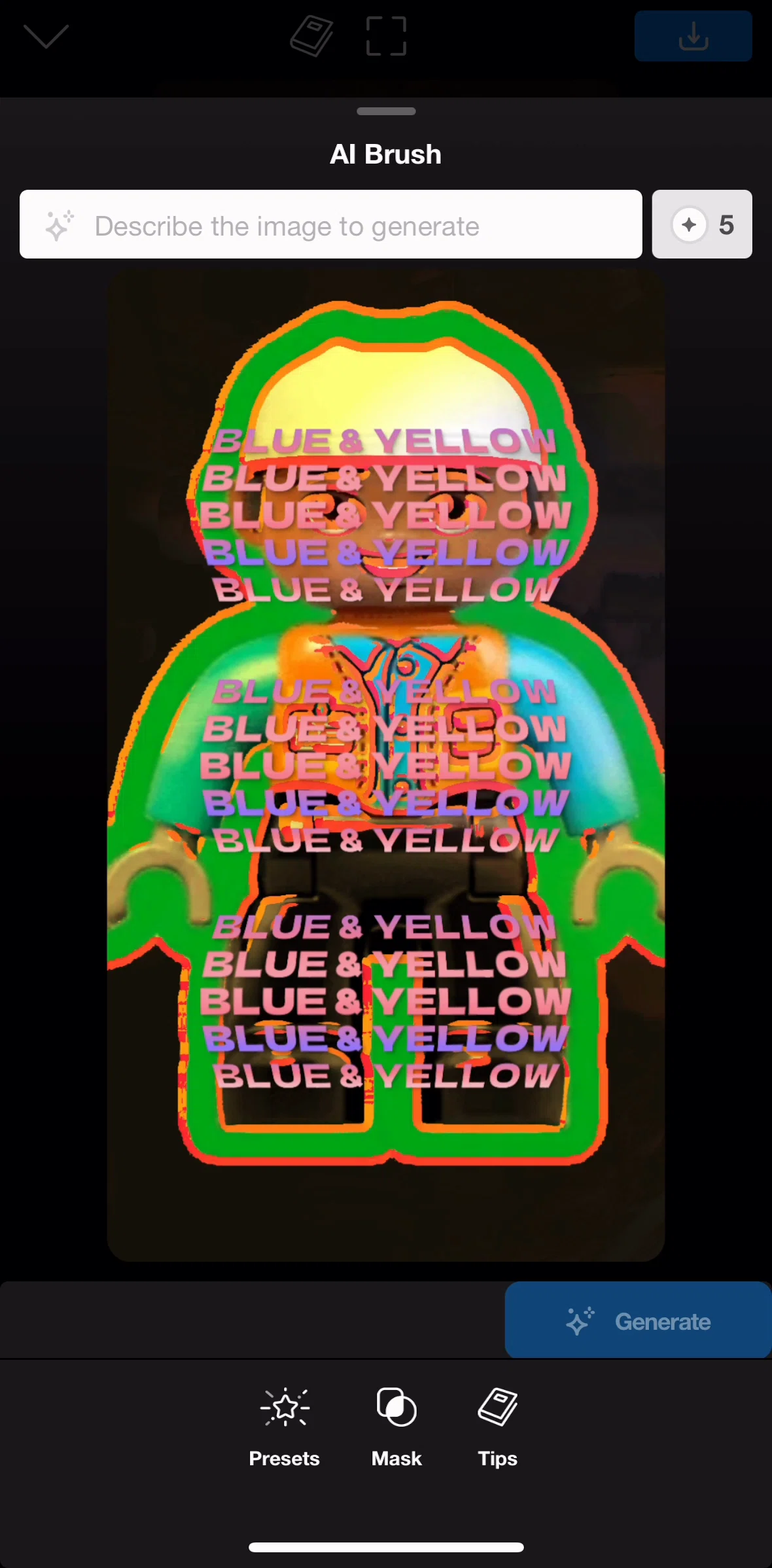 Riveo Screen screen in the AI brush mask flow