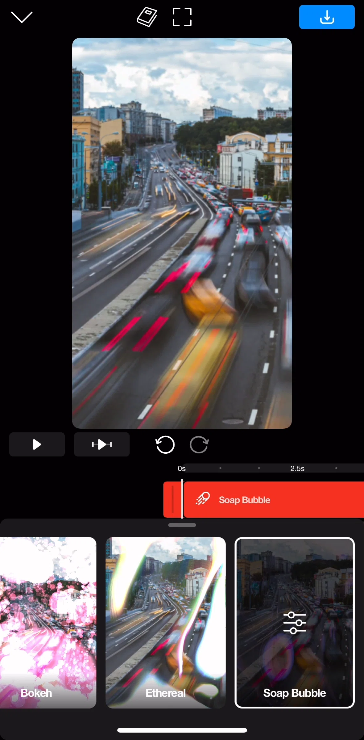 Riveo Screen screen in the Editing motion FX flow