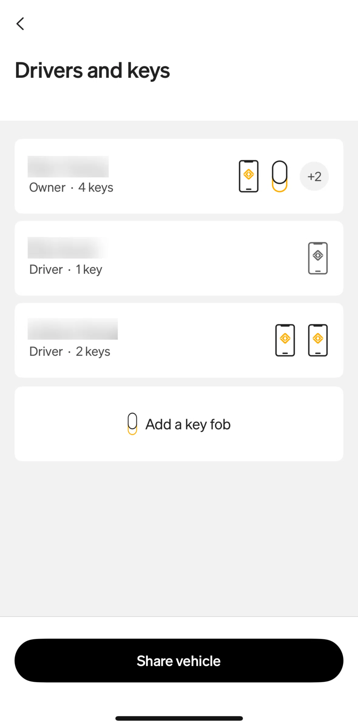 Rivian Screen screen in the Assigning a key flow