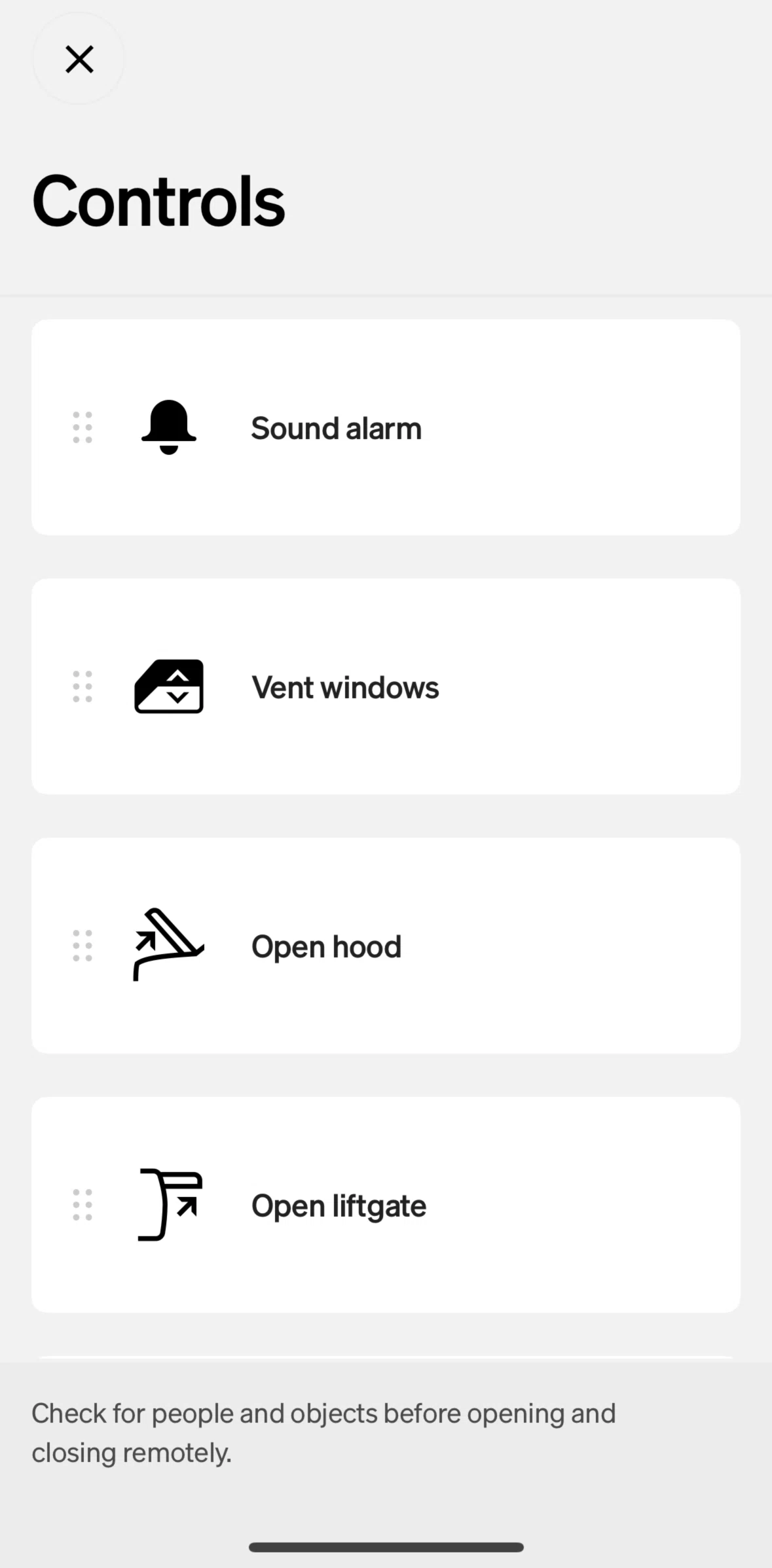 Rivian Screen screen in the Closing windows flow
