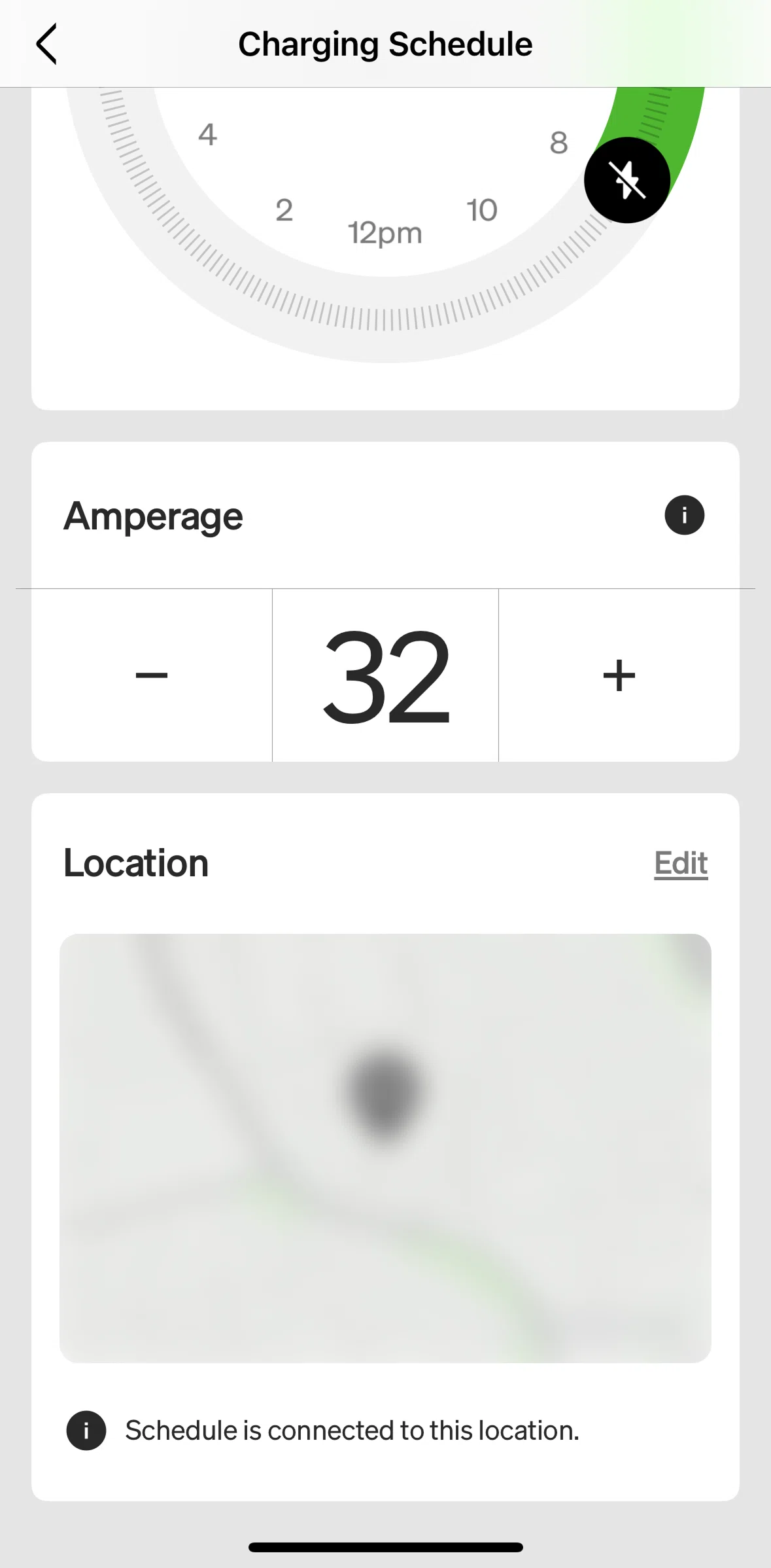 Rivian Screen screen in the Editing charging location flow