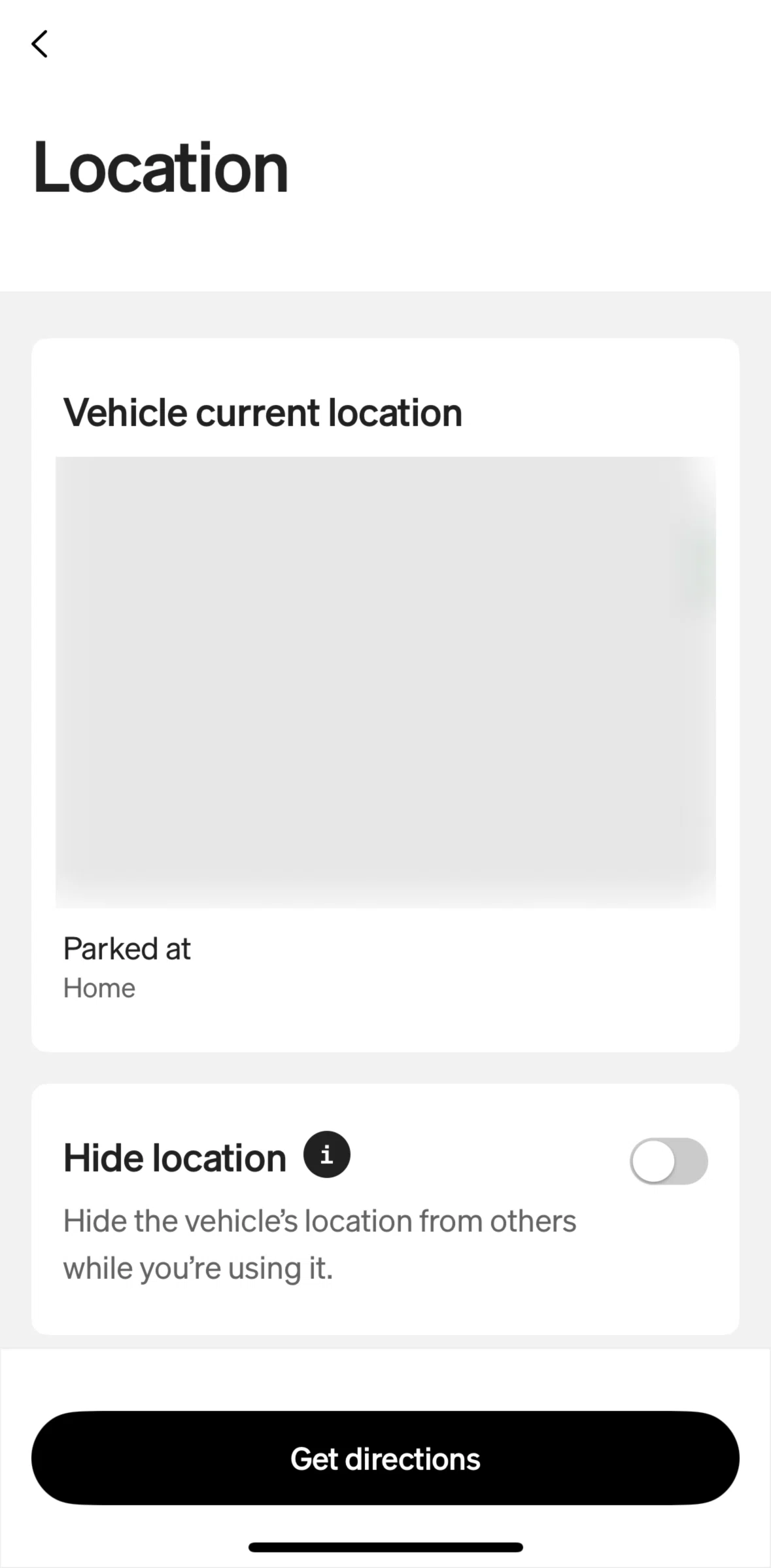 Rivian Screen screen in the Get directions flow