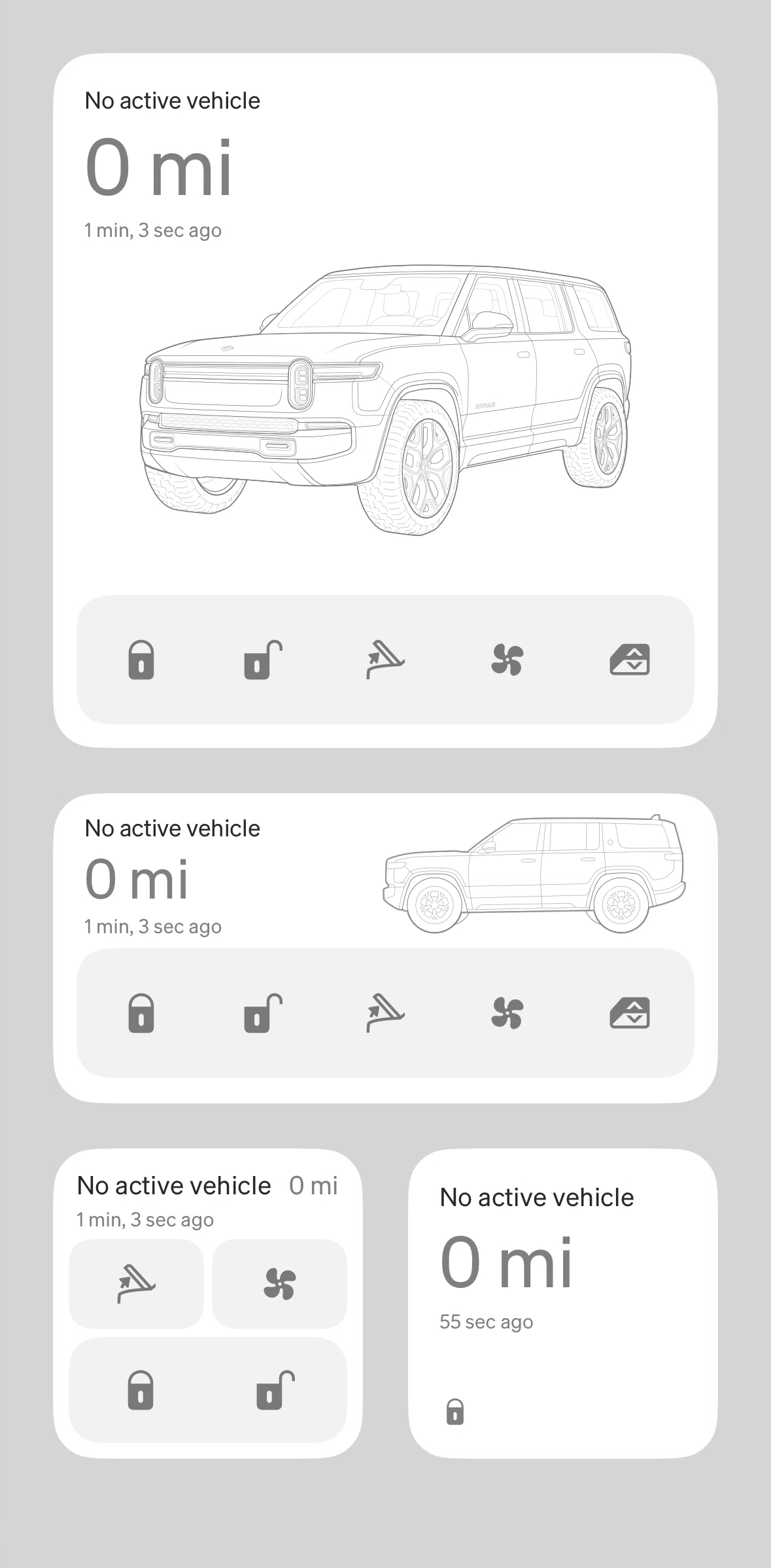 Rivian Screen screen in the Widgets flow