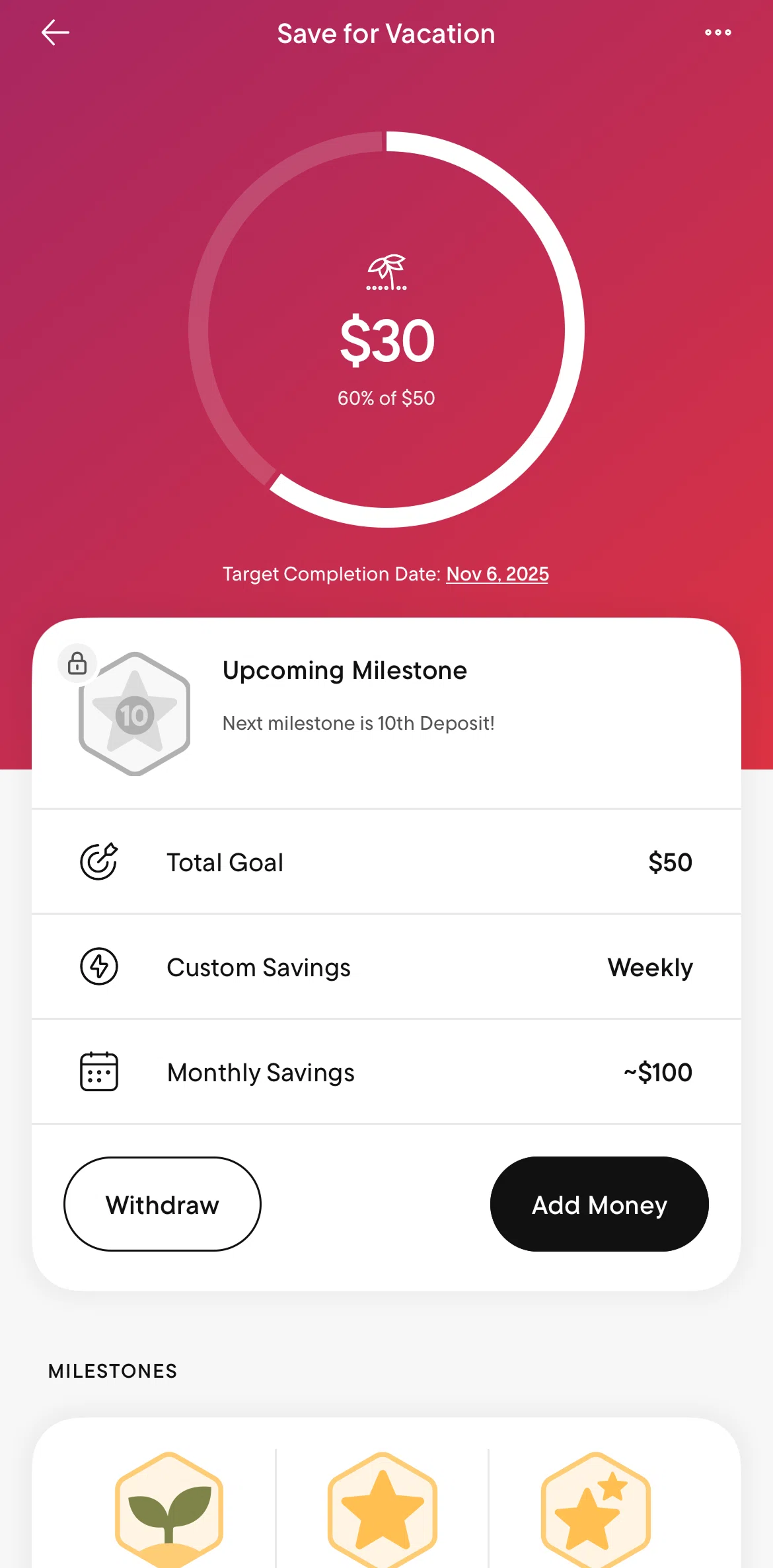 Rocket Money Screen screen in the Adding a deposit flow