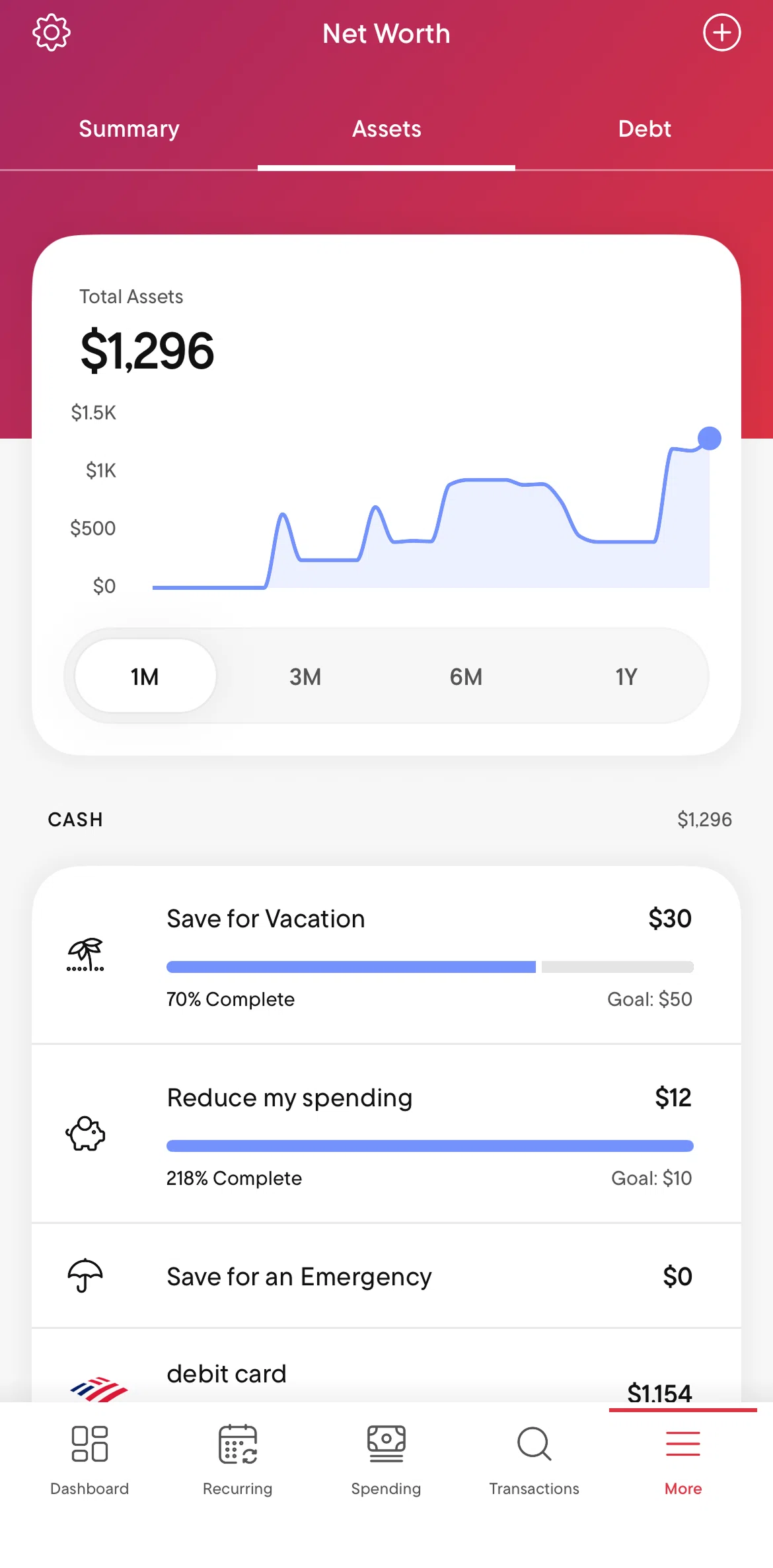 Rocket Money Screen screen in the Assets flow