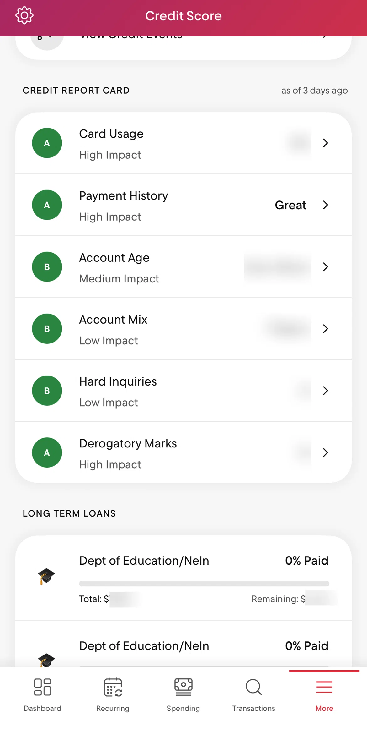Rocket Money Screen screen in the Hard inquiries flow