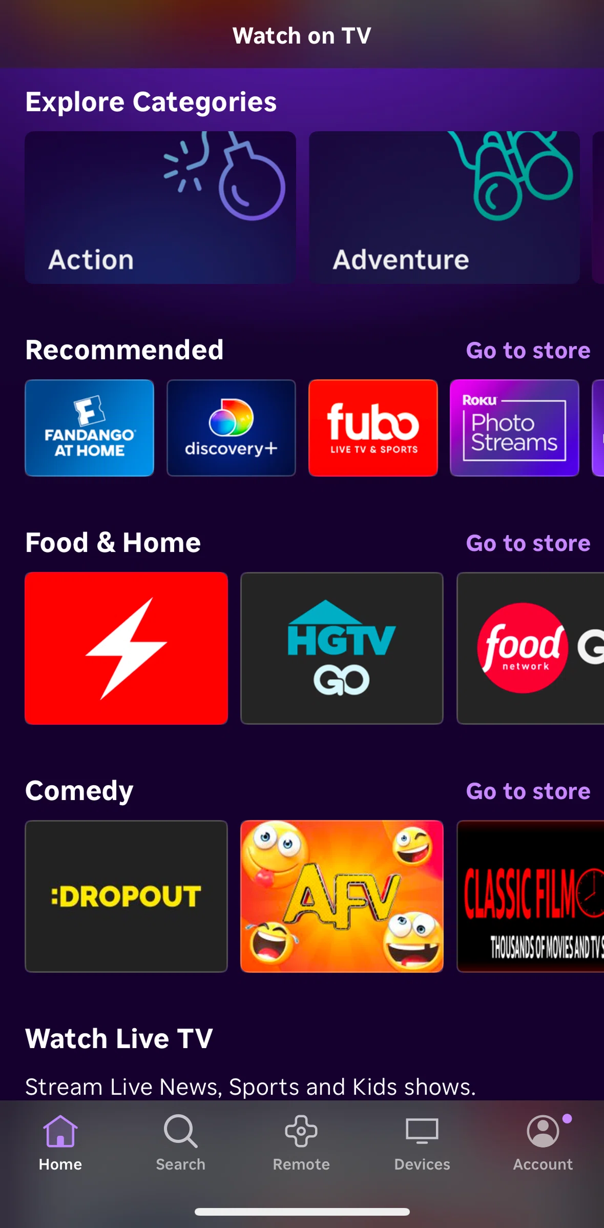 Roku Screen screen in the Channel store flow
