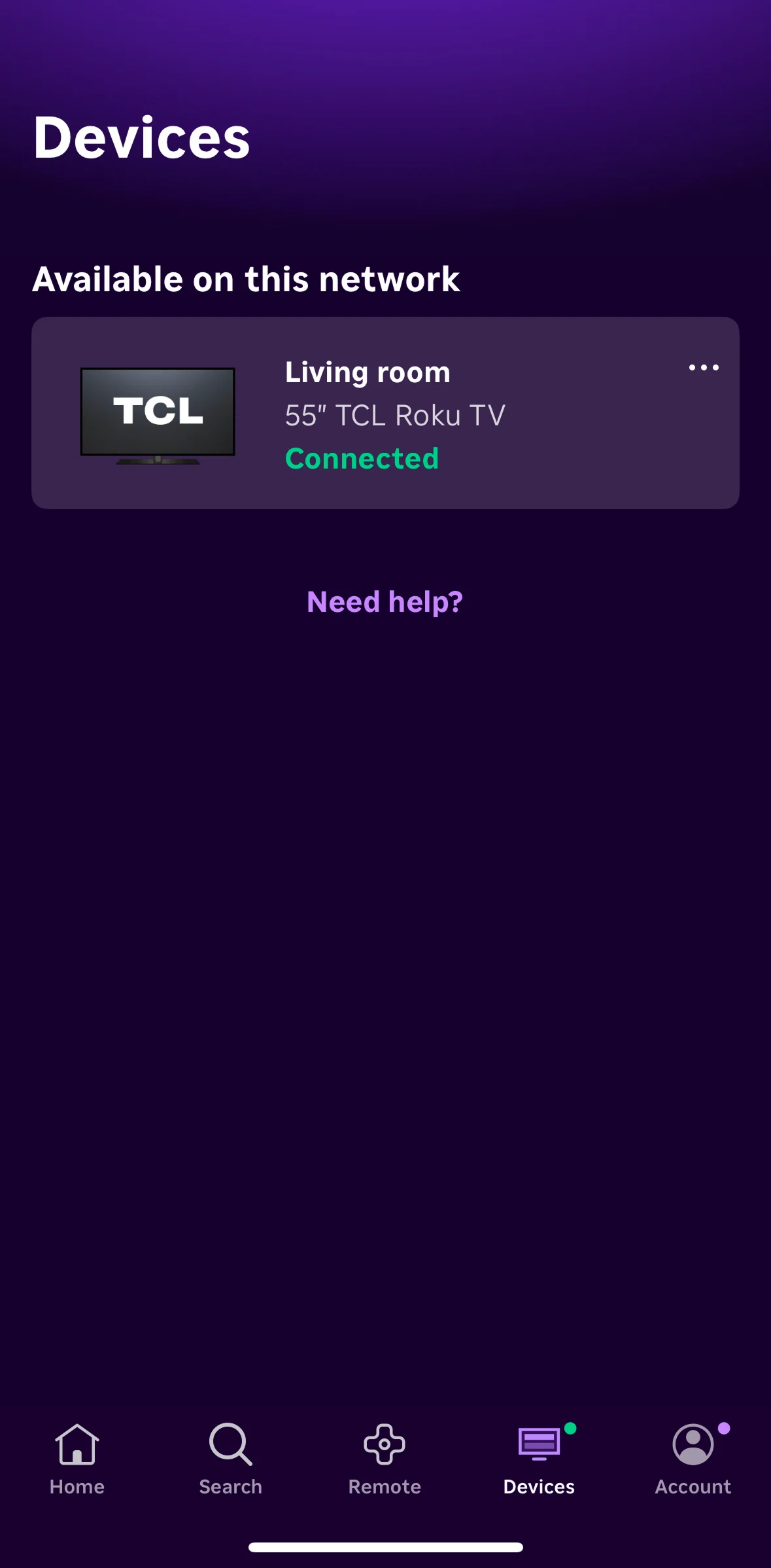 Roku Screen screen in the Turning on fast TV start flow