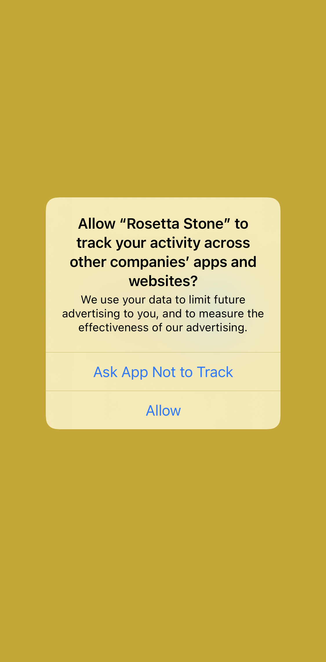 Rosetta Stone Enable tracking screen in the General Browsing flow