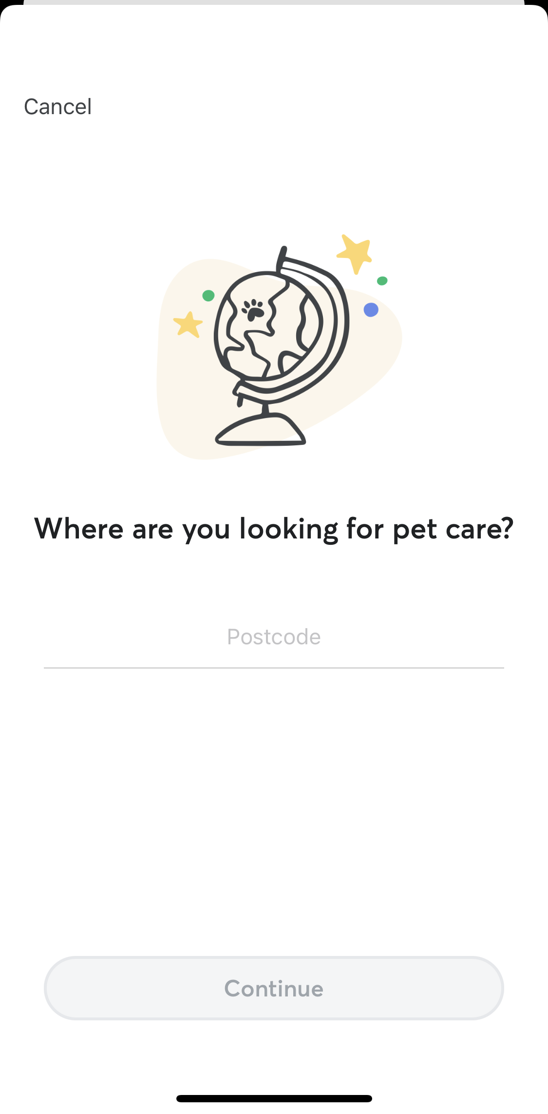 Rover Set location screen in the General Browsing flow