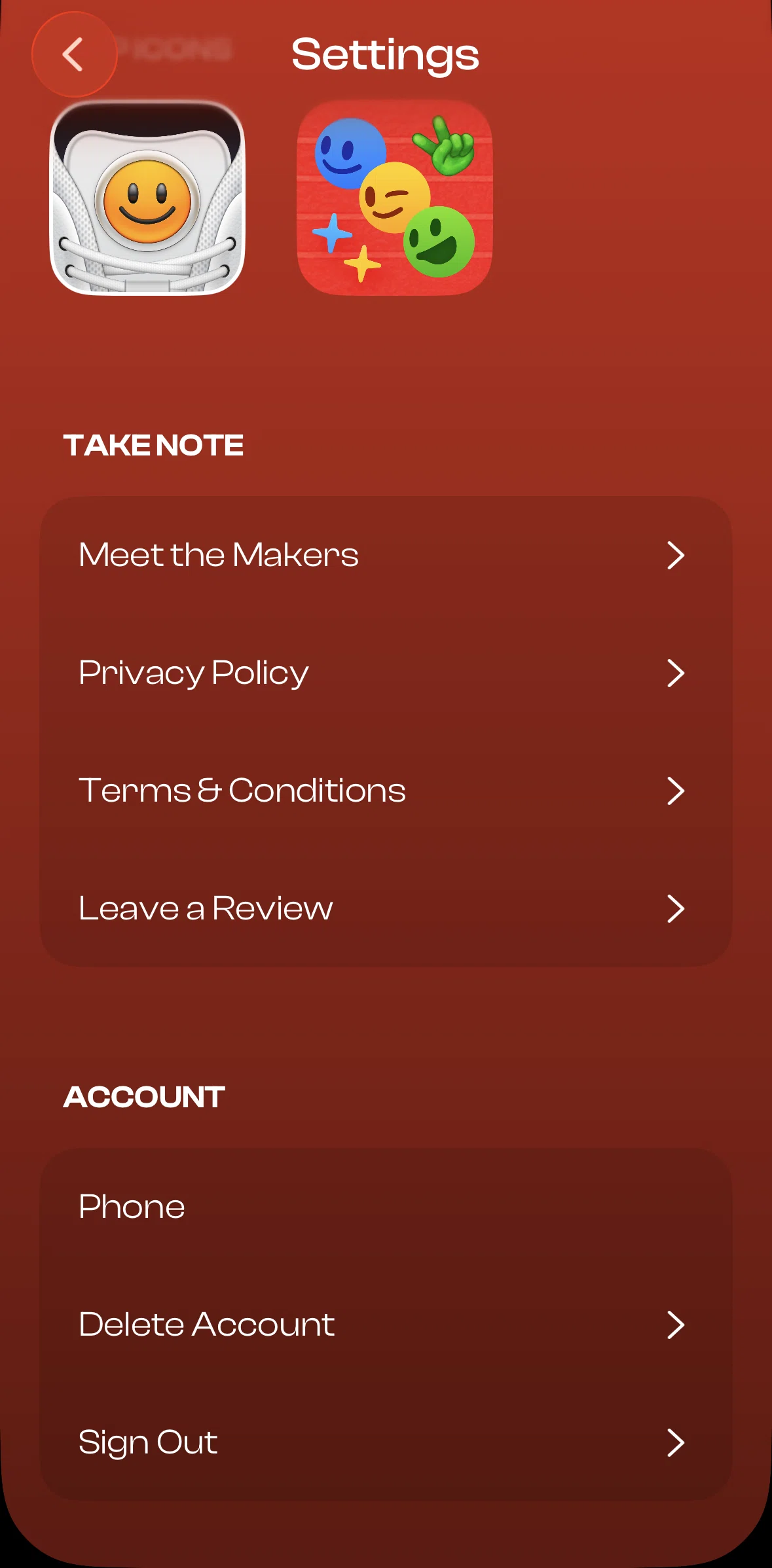 Runbuds Screen screen in the Deleting account flow