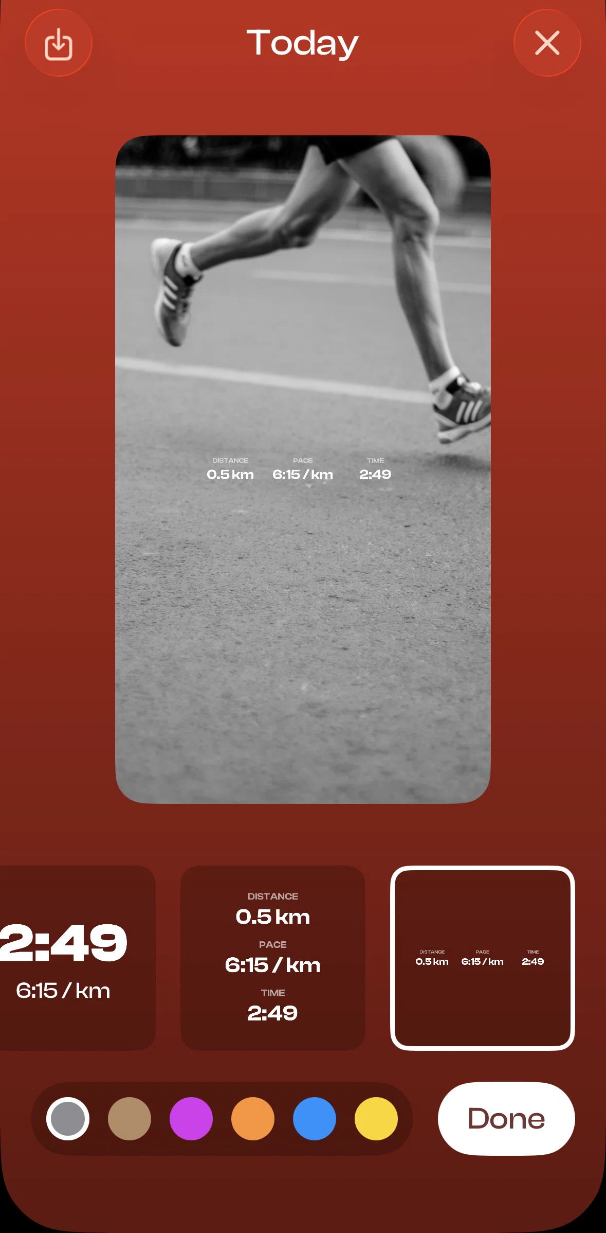 Runbuds Screen screen in the Downloading a picture flow